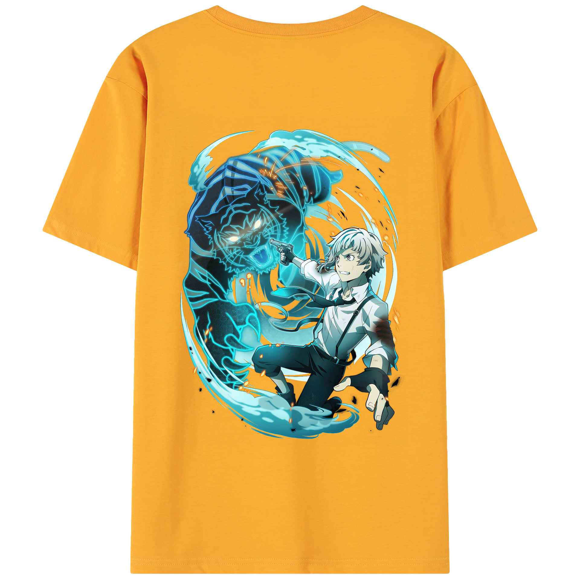 （画像用） 文豪ストレイドッグス Bungo Stray Dogs 綿100％ メンズ半袖Tシャツ（バックプリント） 通気性