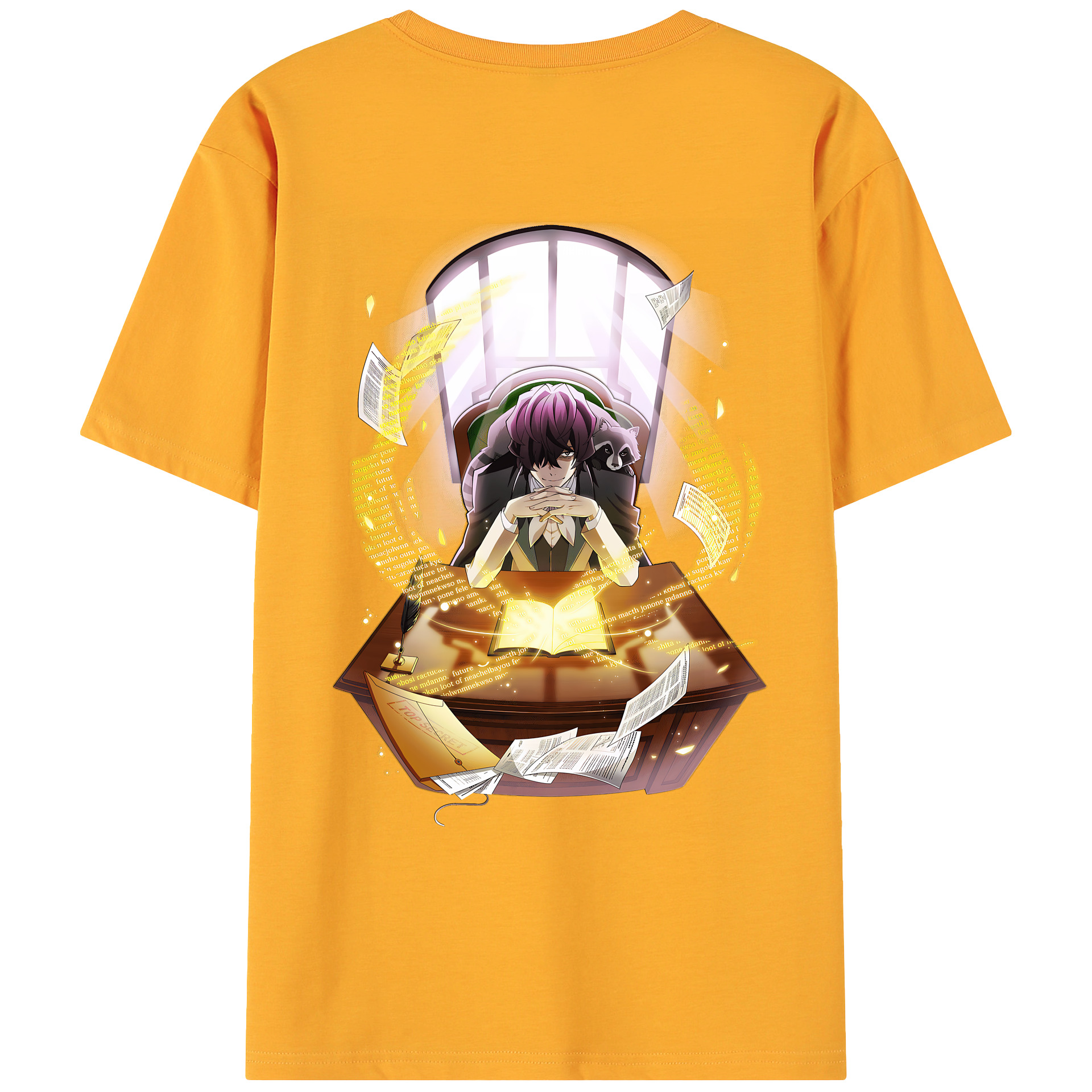 （画像用） 文豪ストレイドッグス Bungo Stray Dogs 綿100％ メンズ半袖Tシャツ（バックプリント） 通気性