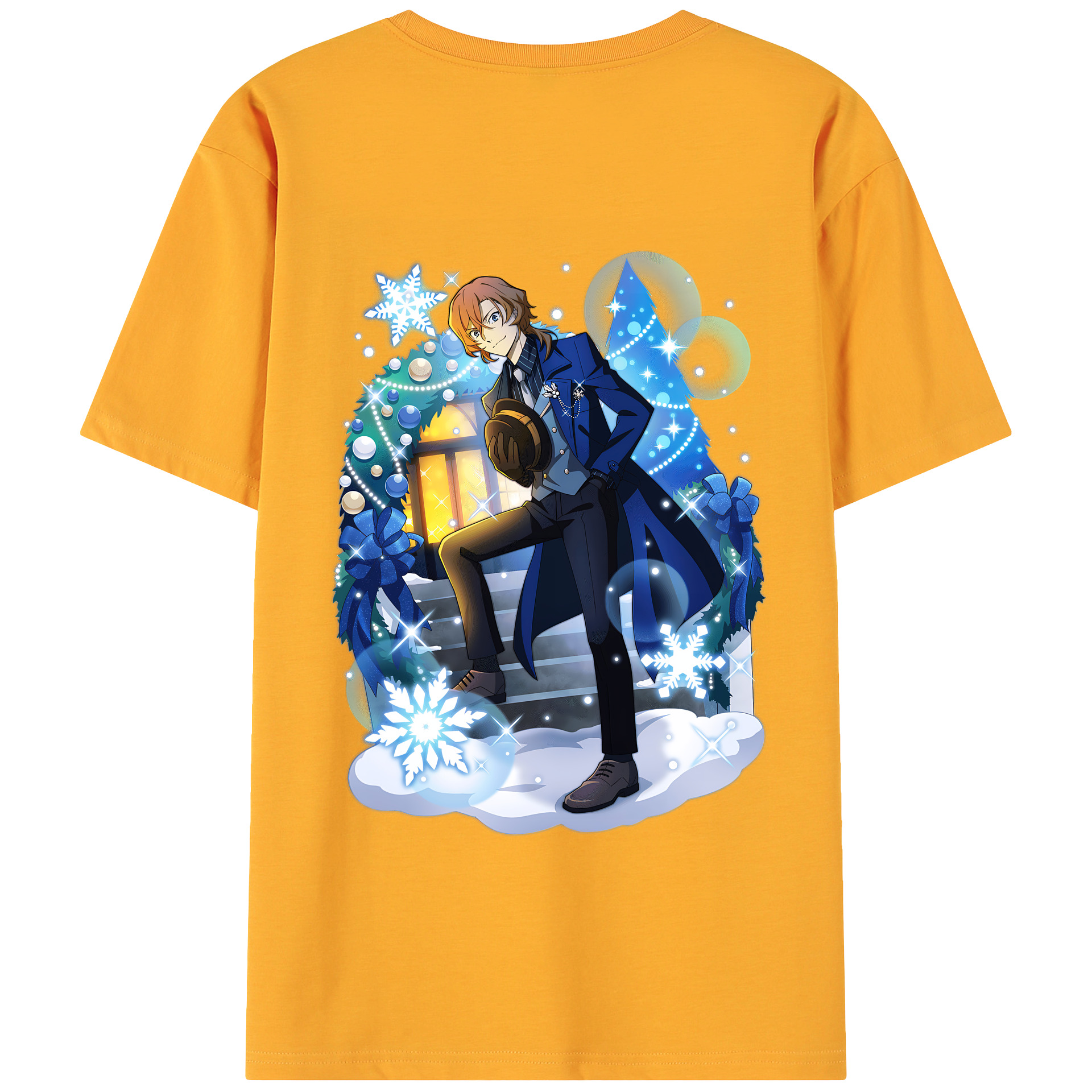 （画像用） 文豪ストレイドッグス Bungo Stray Dogs 綿100％ メンズ半袖Tシャツ（バックプリント） 通気性