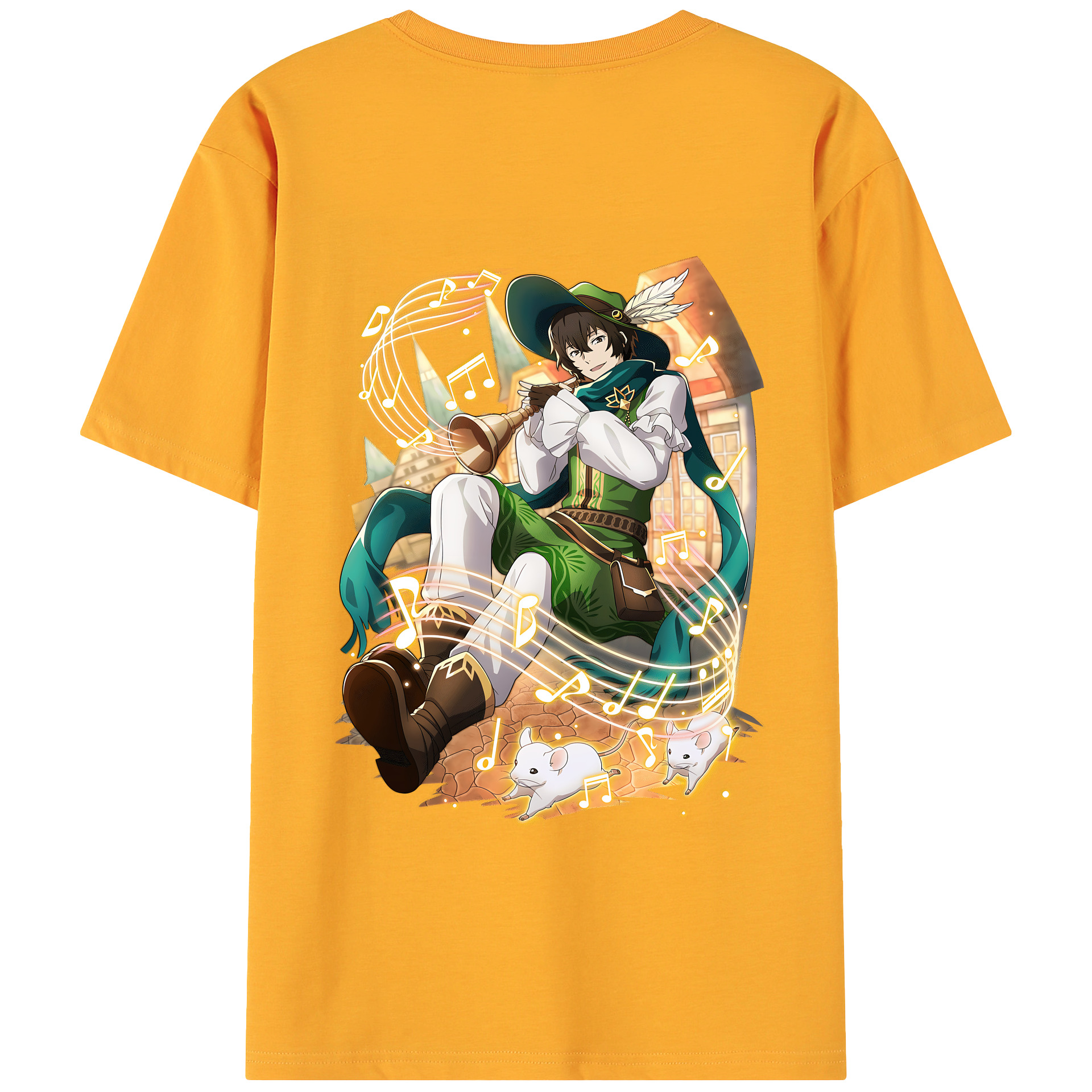 （画像用） 文豪ストレイドッグス Bungo Stray Dogs 綿100％ メンズ半袖Tシャツ（バックプリント） 通気性