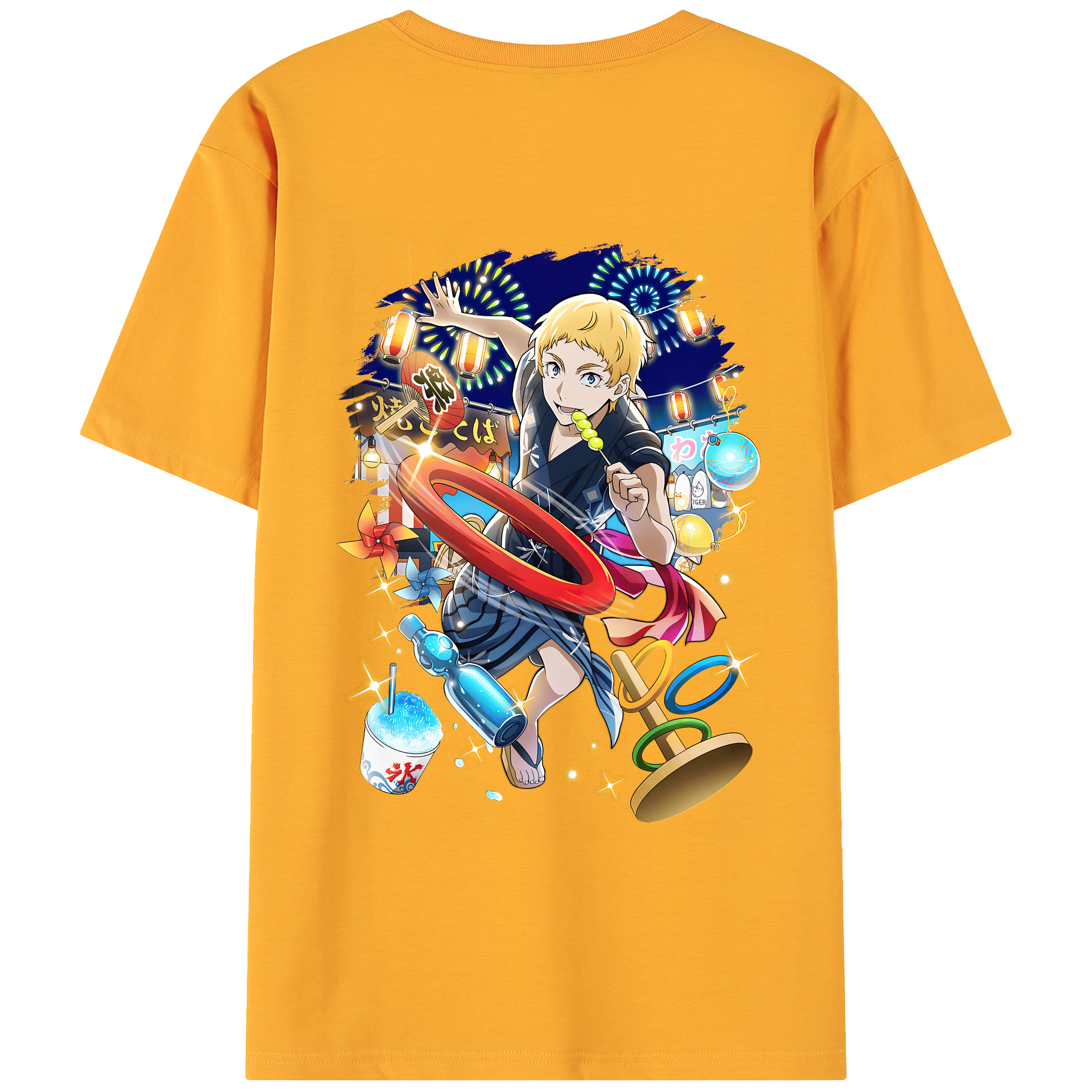 （画像用） 文豪ストレイドッグス Bungo Stray Dogs 綿100％ メンズ半袖Tシャツ（バックプリント） 通気性
