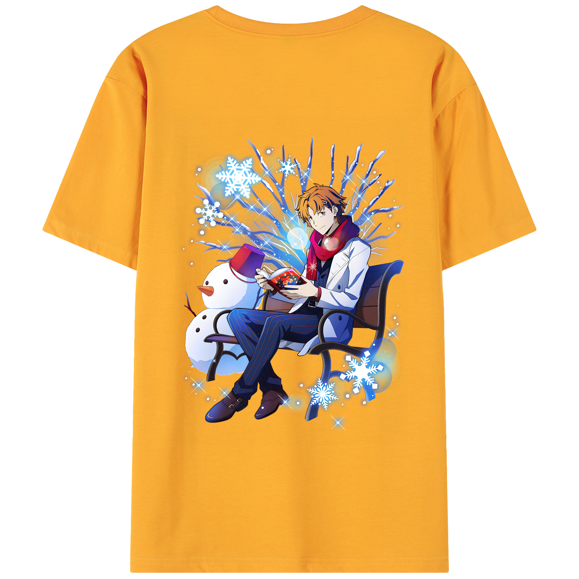 （画像用） 文豪ストレイドッグス Bungo Stray Dogs 綿100％ メンズ半袖Tシャツ（バックプリント） 通気性