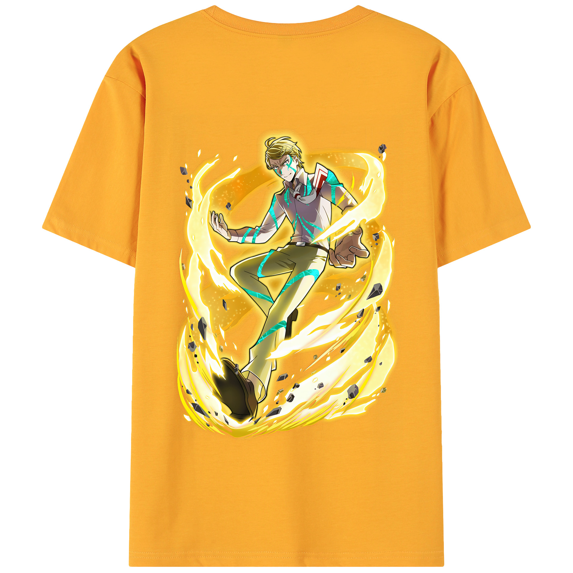 （画像用） 文豪ストレイドッグス Bungo Stray Dogs 綿100％ メンズ半袖Tシャツ（バックプリント） 通気性