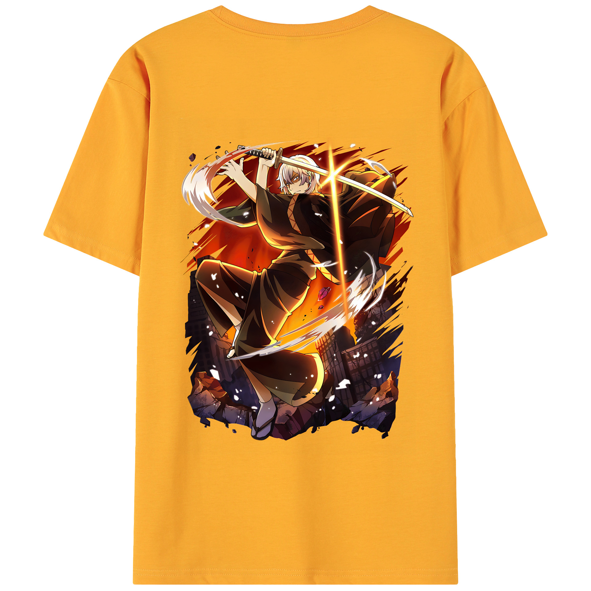 （画像用） 文豪ストレイドッグス Bungo Stray Dogs 綿100％ メンズ半袖Tシャツ（バックプリント） 通気性