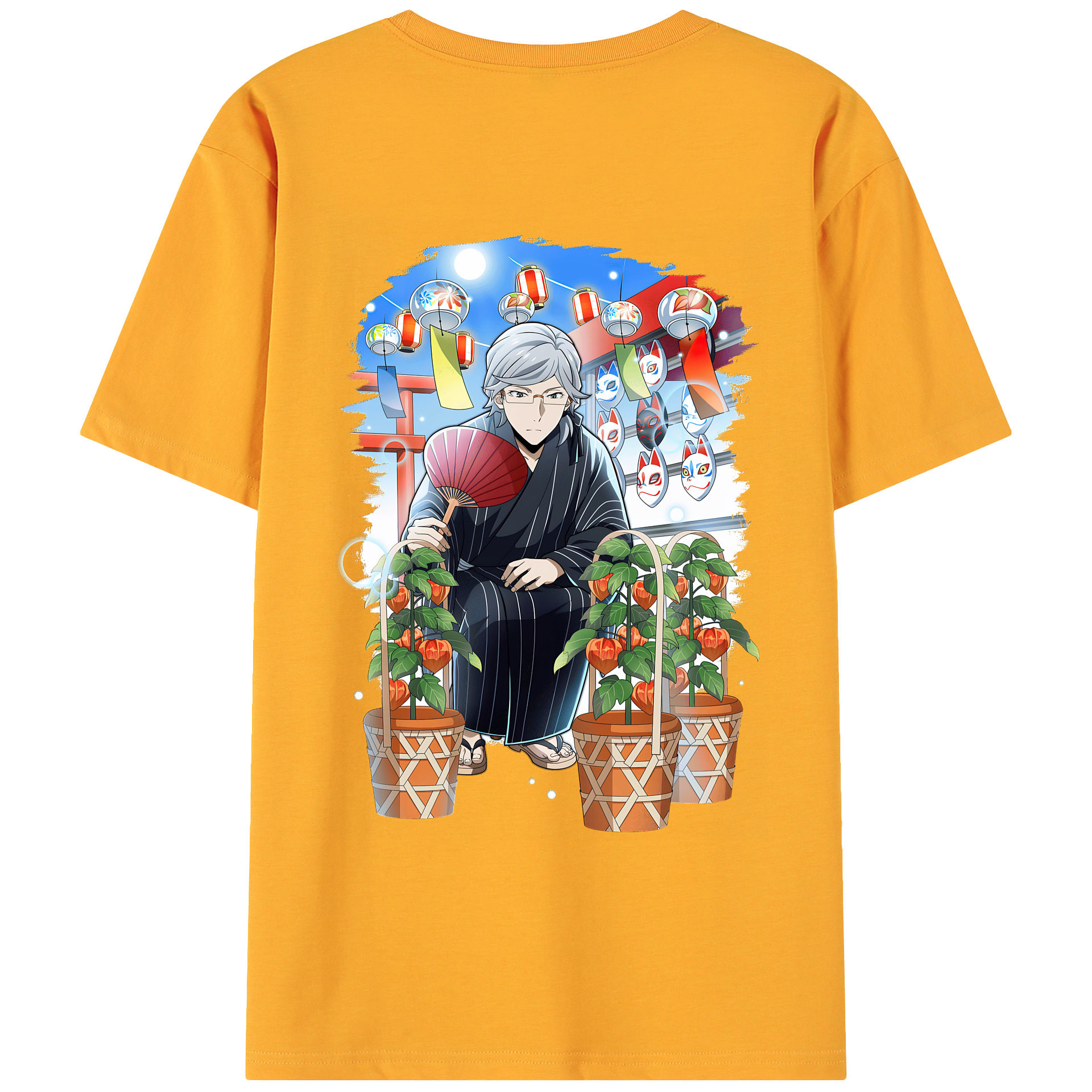 （画像用） 文豪ストレイドッグス Bungo Stray Dogs 綿100％ メンズ半袖Tシャツ（バックプリント） 通気性