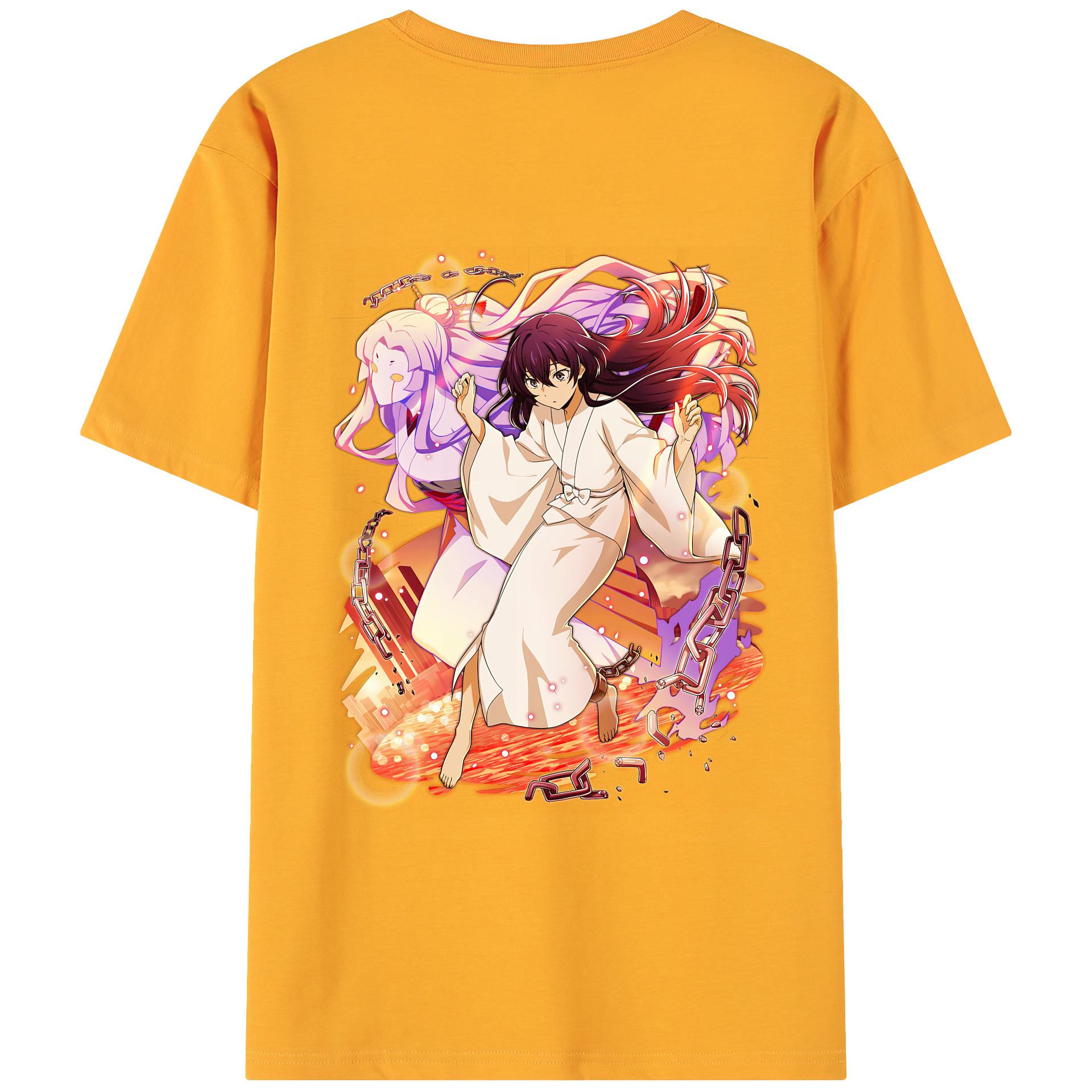 （画像用） 文豪ストレイドッグス Bungo Stray Dogs 綿100％ メンズ半袖Tシャツ（バックプリント） 通気性