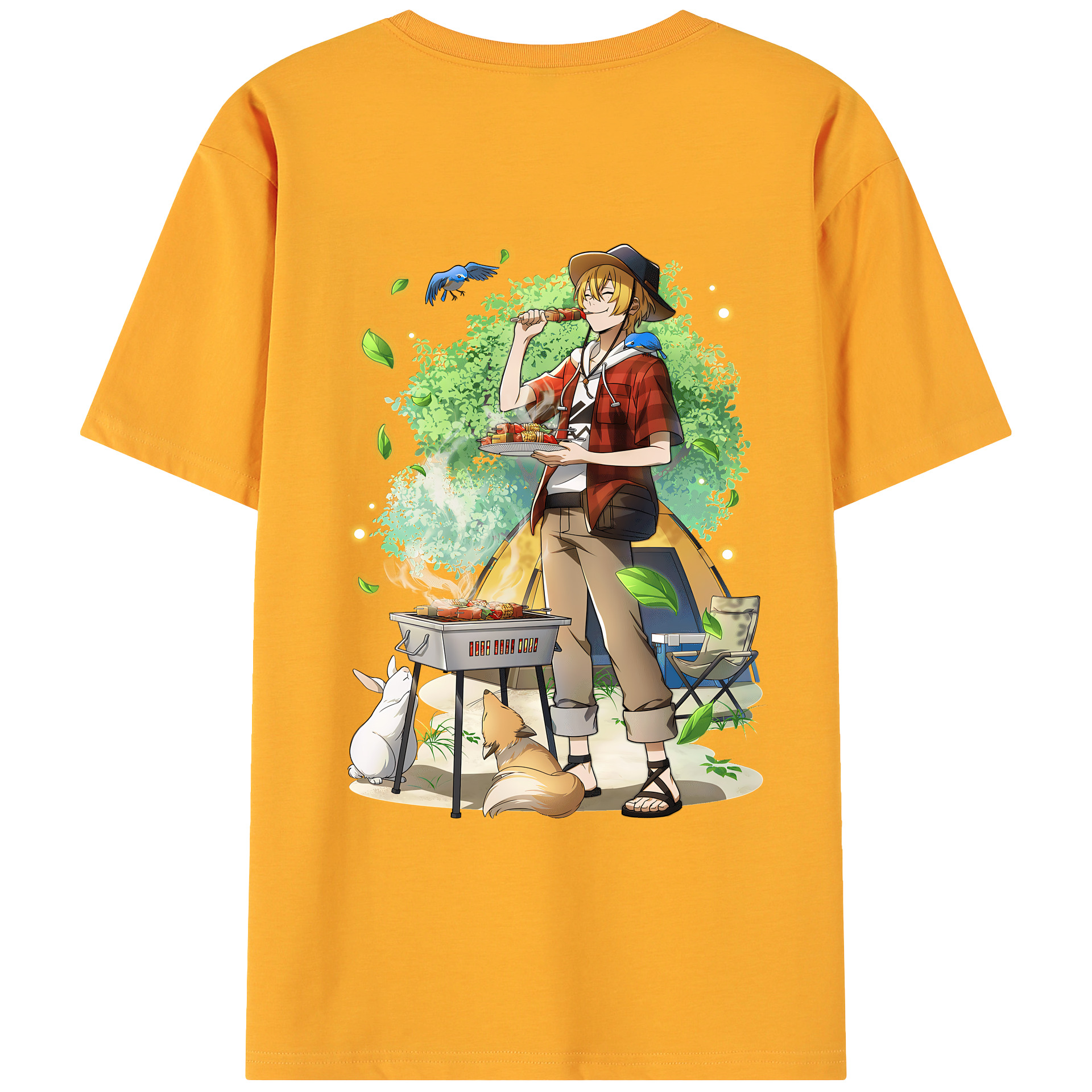 （画像用） 文豪ストレイドッグス Bungo Stray Dogs 綿100％ メンズ半袖Tシャツ（バックプリント） 通気性