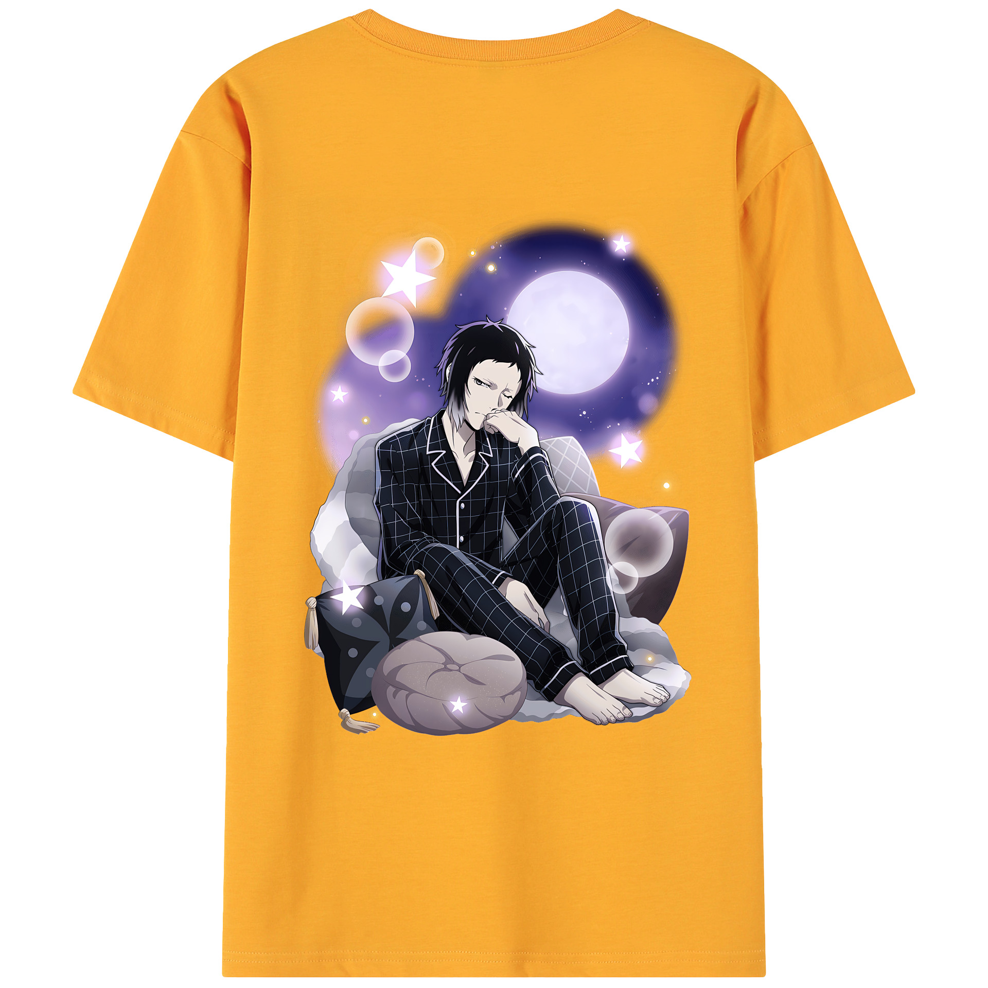 （画像用） 文豪ストレイドッグス Bungo Stray Dogs 綿100％ メンズ半袖Tシャツ（バックプリント） 通気性