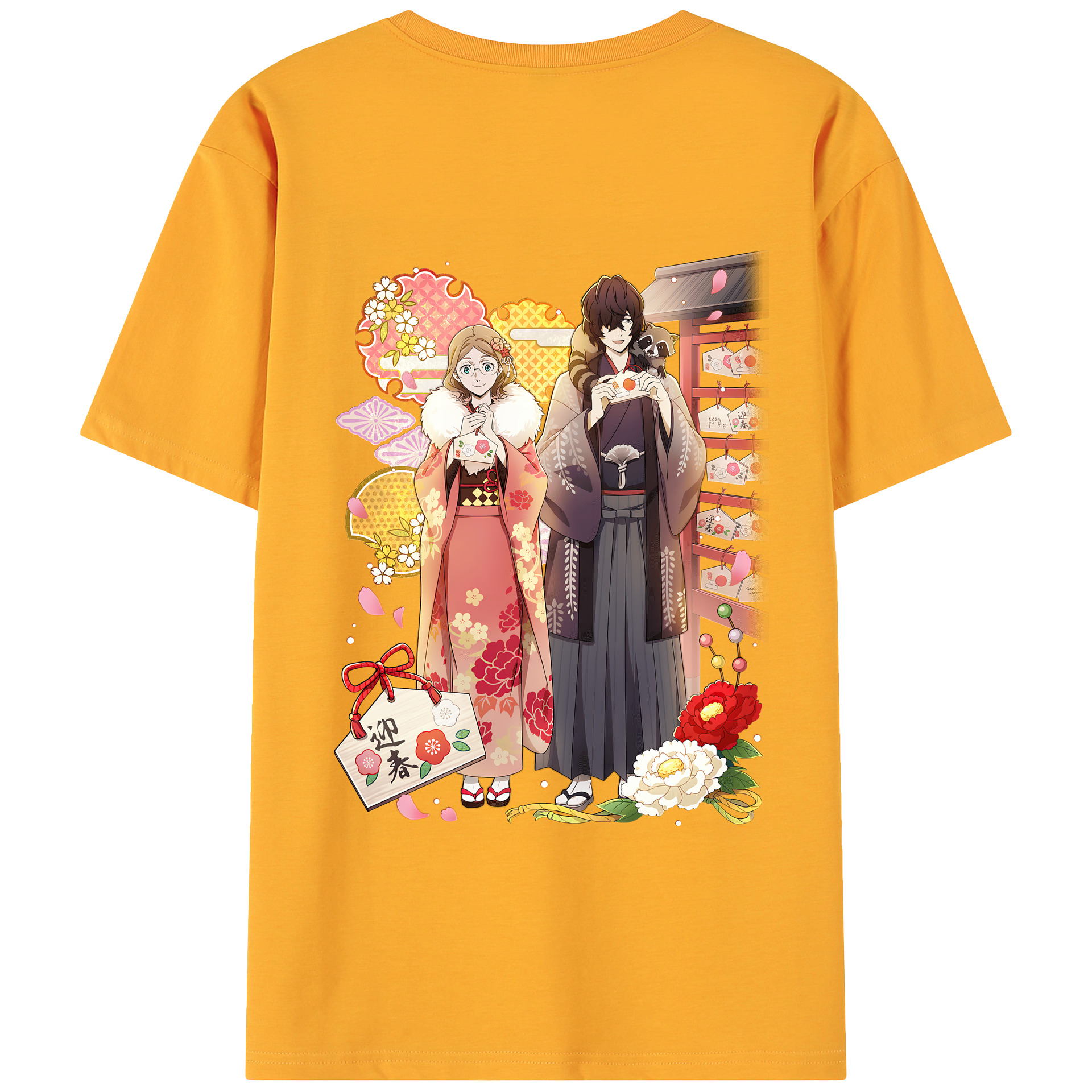 （画像用） 文豪ストレイドッグス Bungo Stray Dogs 綿100％ メンズ半袖Tシャツ（バックプリント） 通気性