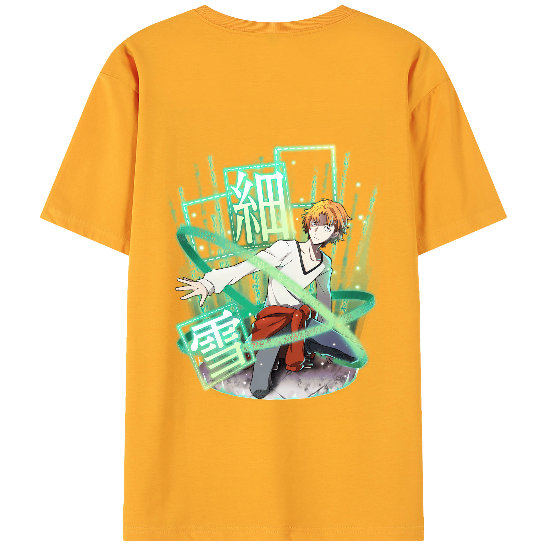 （画像用） 文豪ストレイドッグス Bungo Stray Dogs 綿100％ メンズ半袖Tシャツ（バックプリント） 通気性