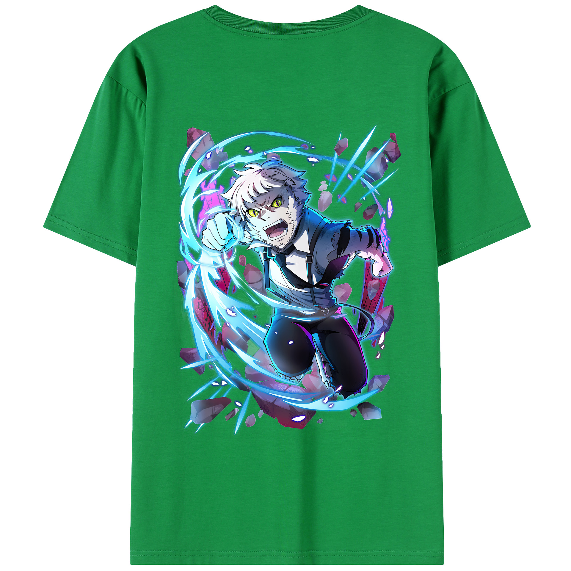 （画像用） 文豪ストレイドッグス Bungo Stray Dogs 綿100％ メンズ半袖Tシャツ（バックプリント） 通気性