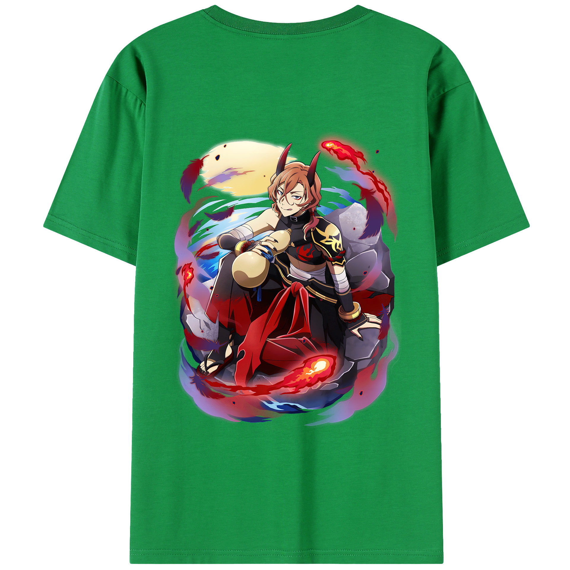 （画像用） 文豪ストレイドッグス Bungo Stray Dogs 綿100％ メンズ半袖Tシャツ（バックプリント） 通気性