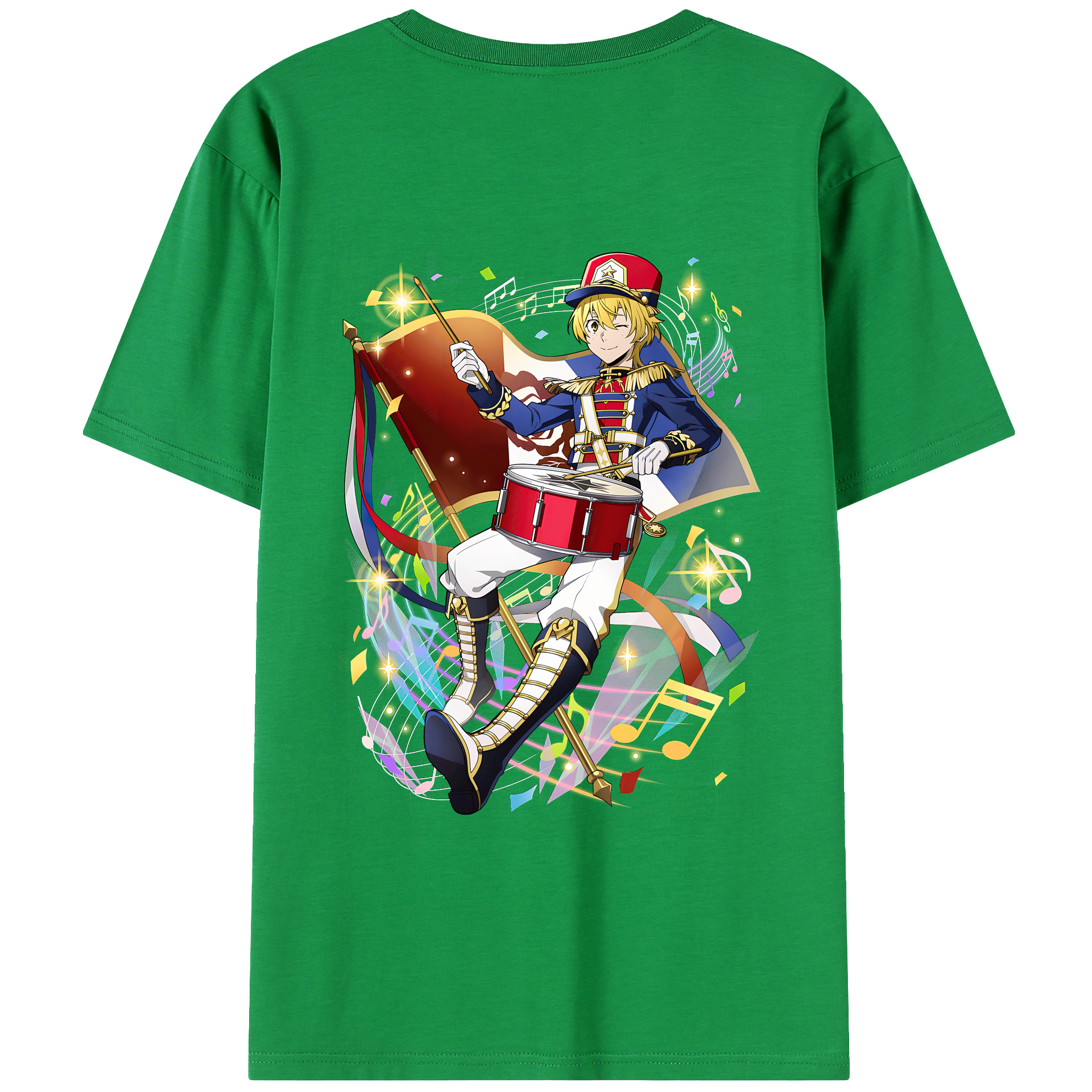 （画像用） 文豪ストレイドッグス Bungo Stray Dogs 綿100％ メンズ半袖Tシャツ（バックプリント） 通気性