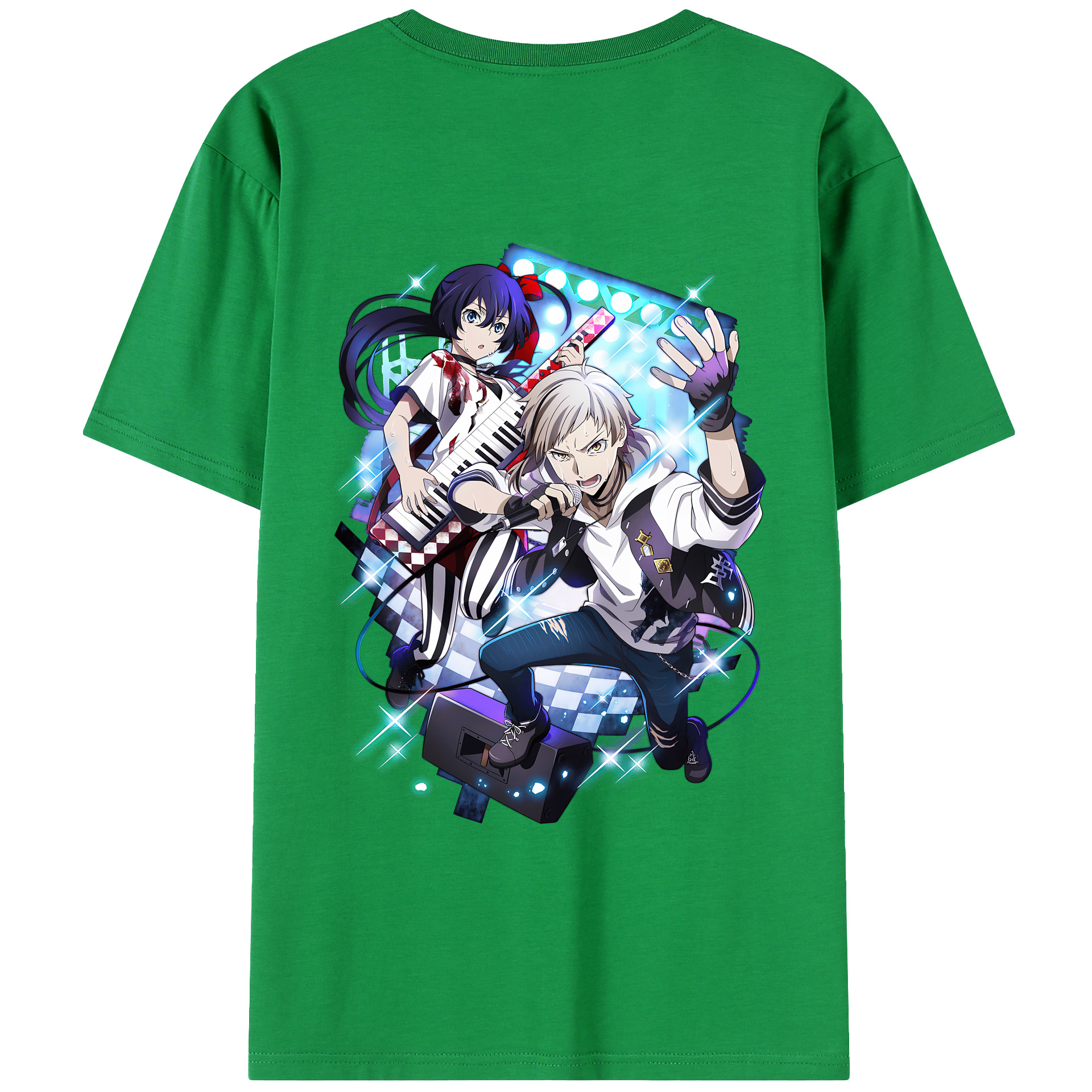 （画像用） 文豪ストレイドッグス Bungo Stray Dogs 綿100％ メンズ半袖Tシャツ（バックプリント） 通気性