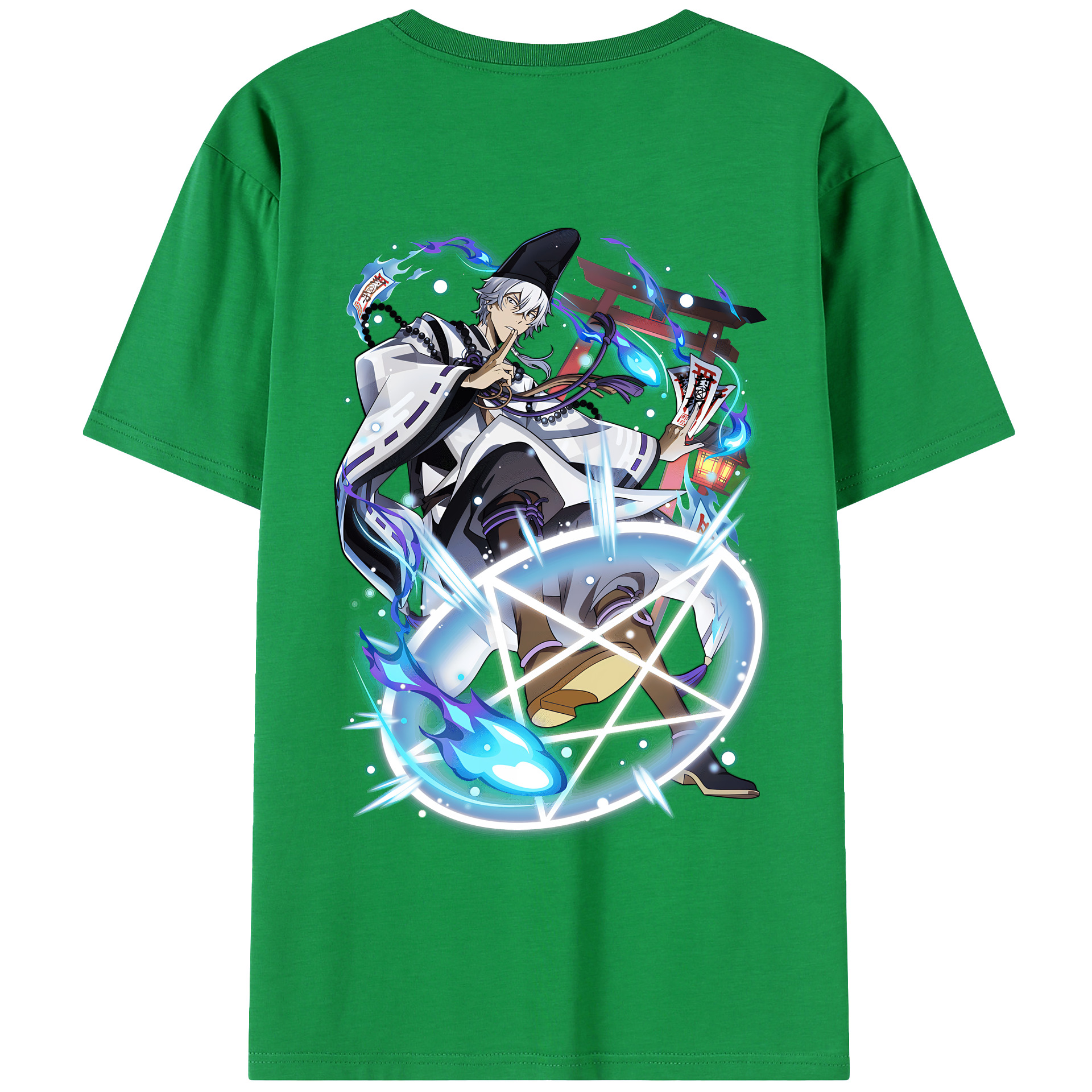 （画像用） 文豪ストレイドッグス Bungo Stray Dogs 綿100％ メンズ半袖Tシャツ（バックプリント） 通気性