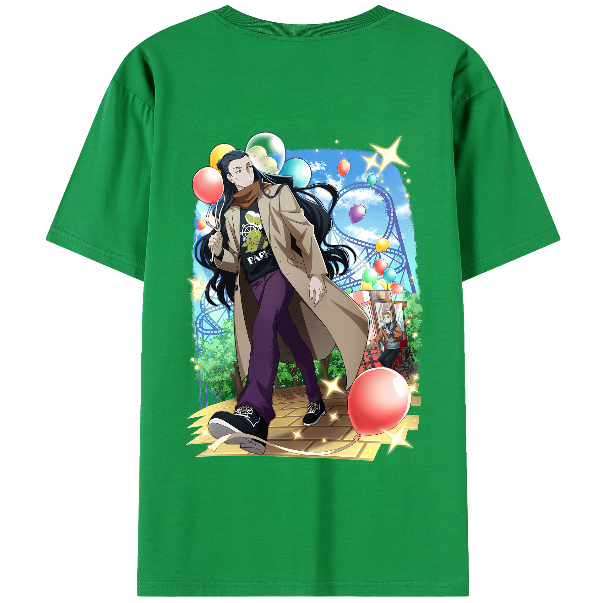 （画像用） 文豪ストレイドッグス Bungo Stray Dogs 綿100％ メンズ半袖Tシャツ（バックプリント） 通気性