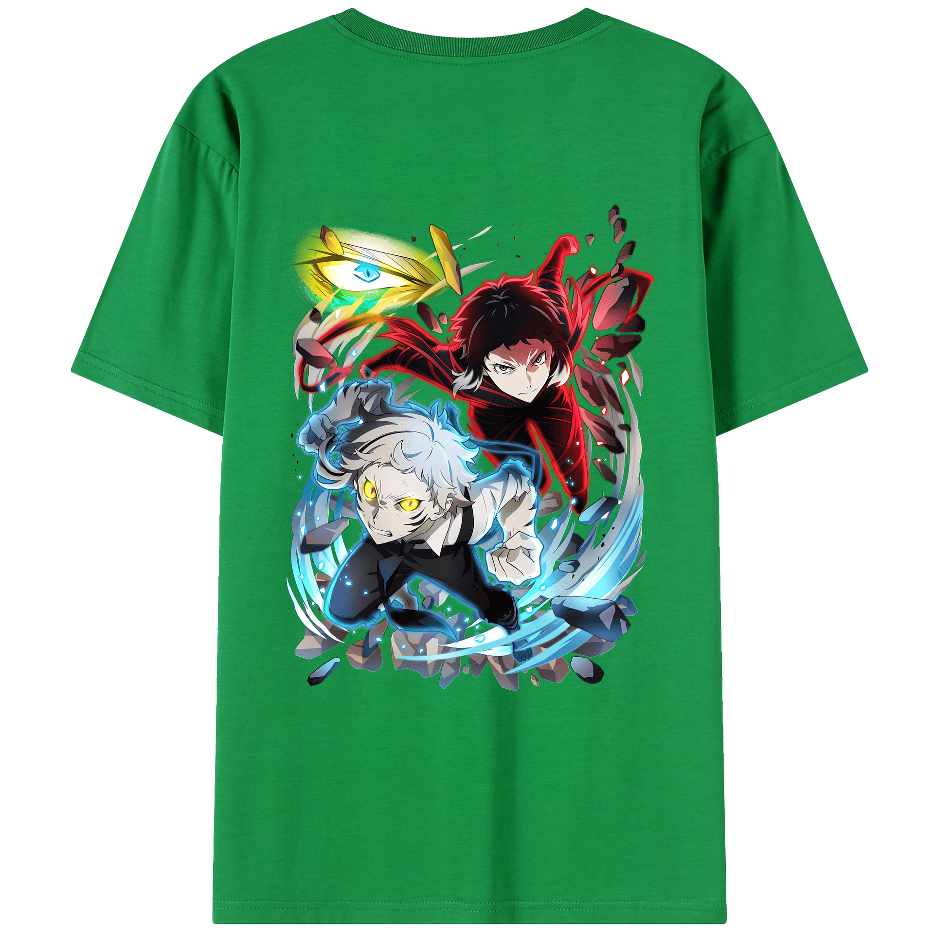 （画像用） 文豪ストレイドッグス Bungo Stray Dogs 綿100％ メンズ半袖Tシャツ（バックプリント） 通気性