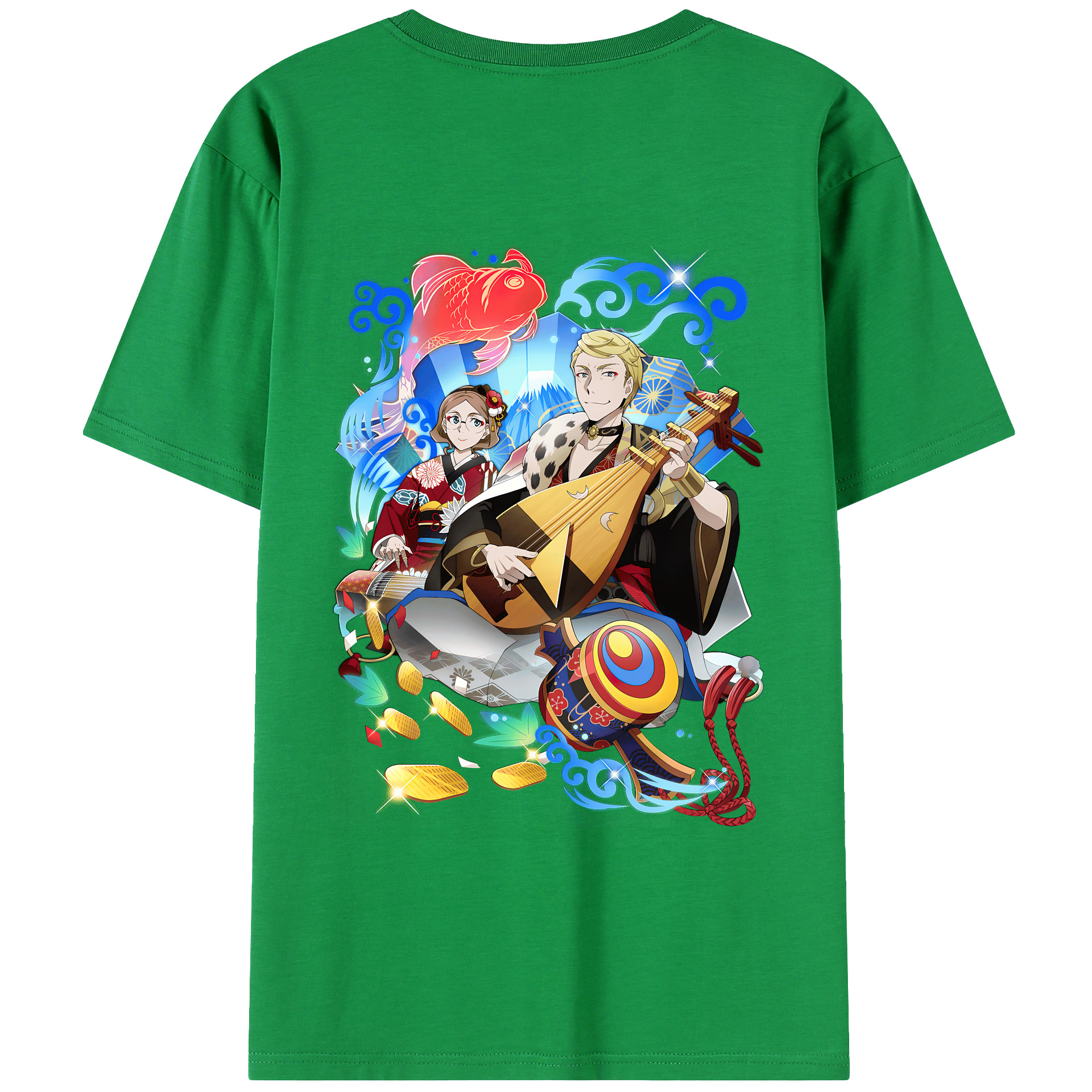 （画像用） 文豪ストレイドッグス Bungo Stray Dogs 綿100％ メンズ半袖Tシャツ（バックプリント） 通気性
