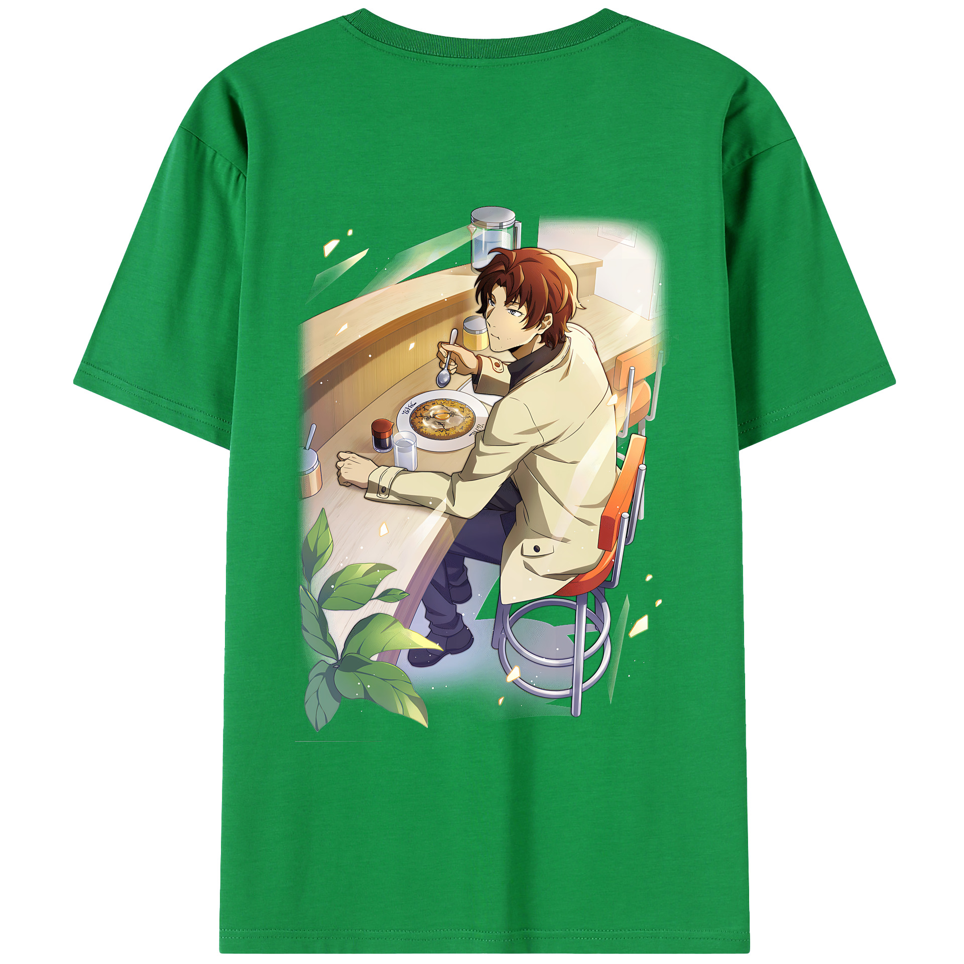 （画像用） 文豪ストレイドッグス Bungo Stray Dogs 綿100％ メンズ半袖Tシャツ（バックプリント） 通気性