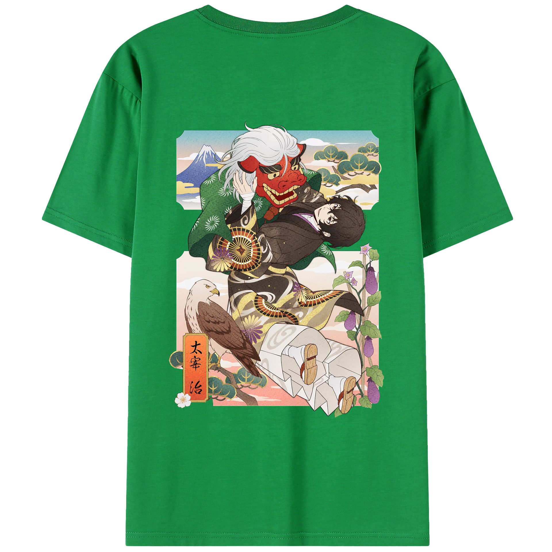 （画像用） 文豪ストレイドッグス Bungo Stray Dogs 綿100％ メンズ半袖Tシャツ（バックプリント） 通気性