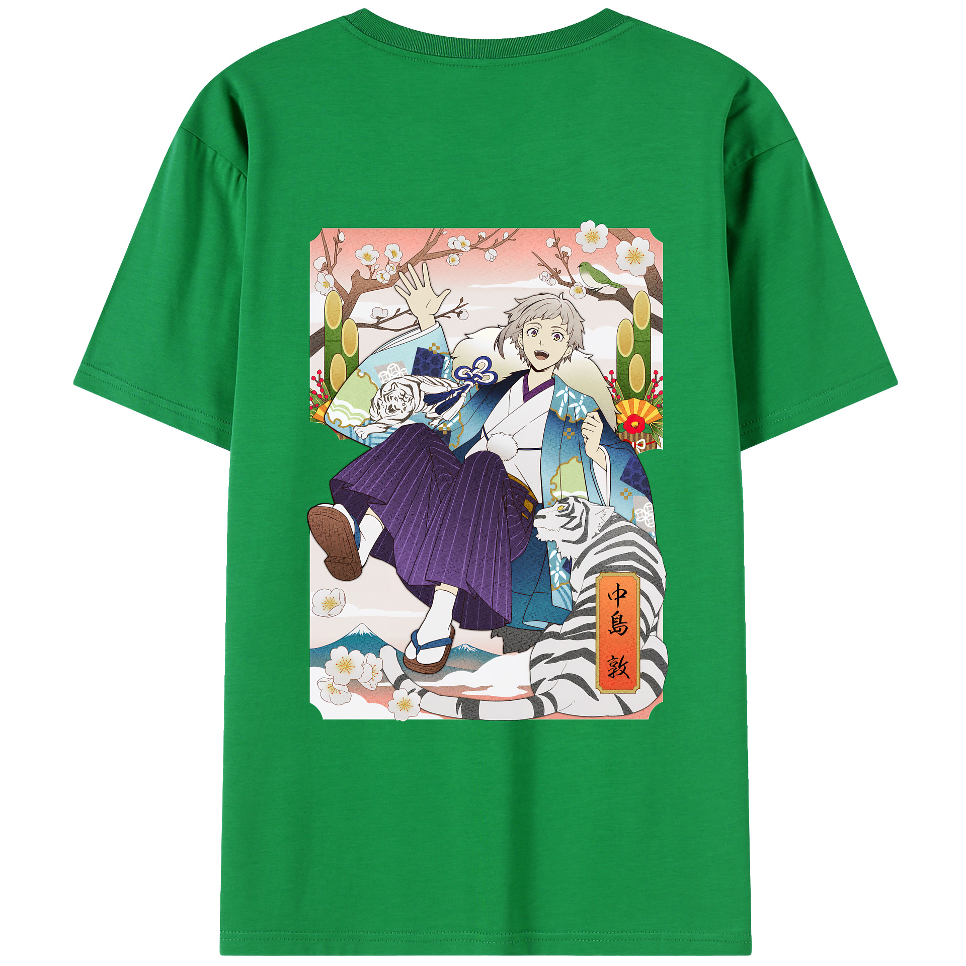 （画像用） 文豪ストレイドッグス Bungo Stray Dogs 綿100％ メンズ半袖Tシャツ（バックプリント） 通気性