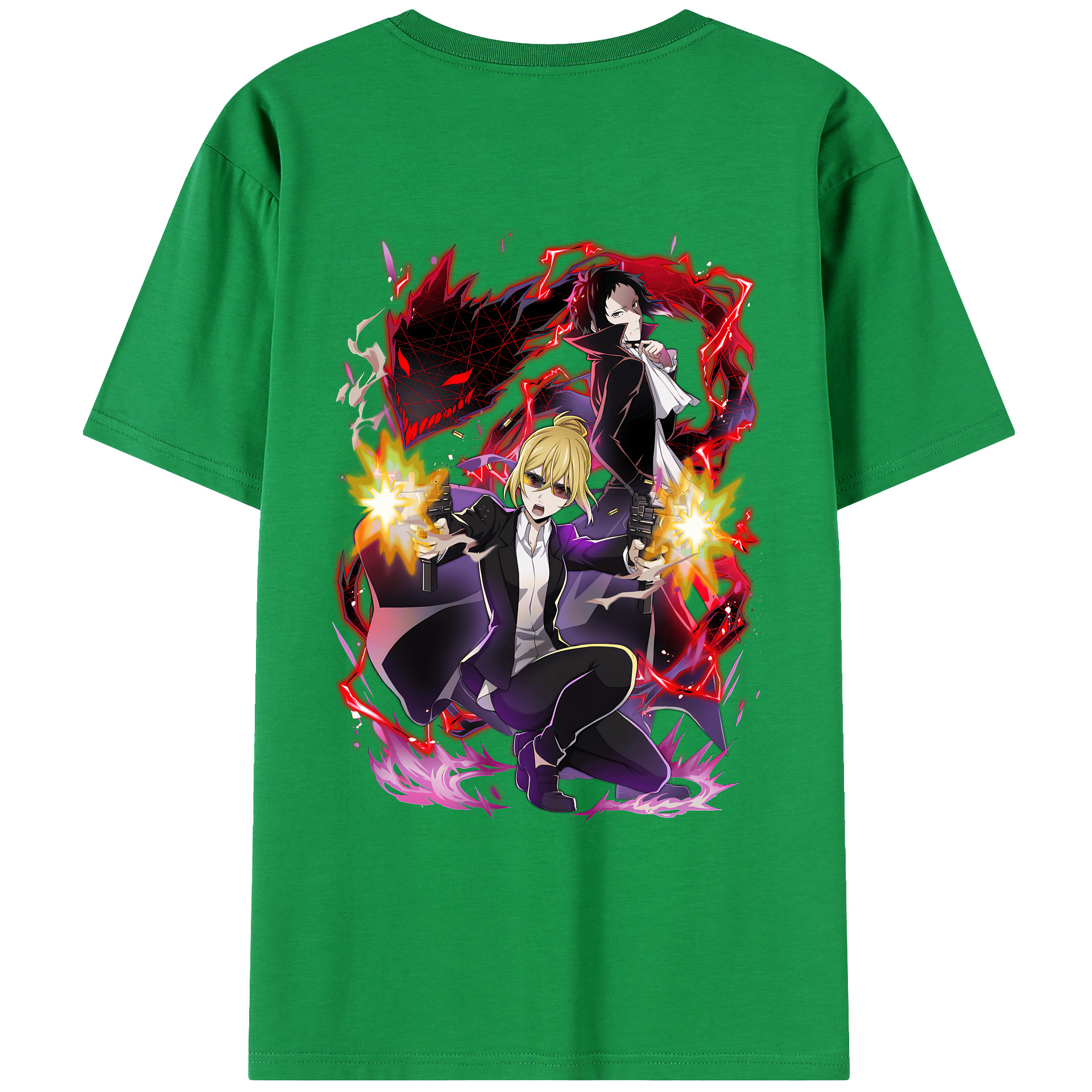（画像用） 文豪ストレイドッグス Bungo Stray Dogs 綿100％ メンズ半袖Tシャツ（バックプリント） 通気性