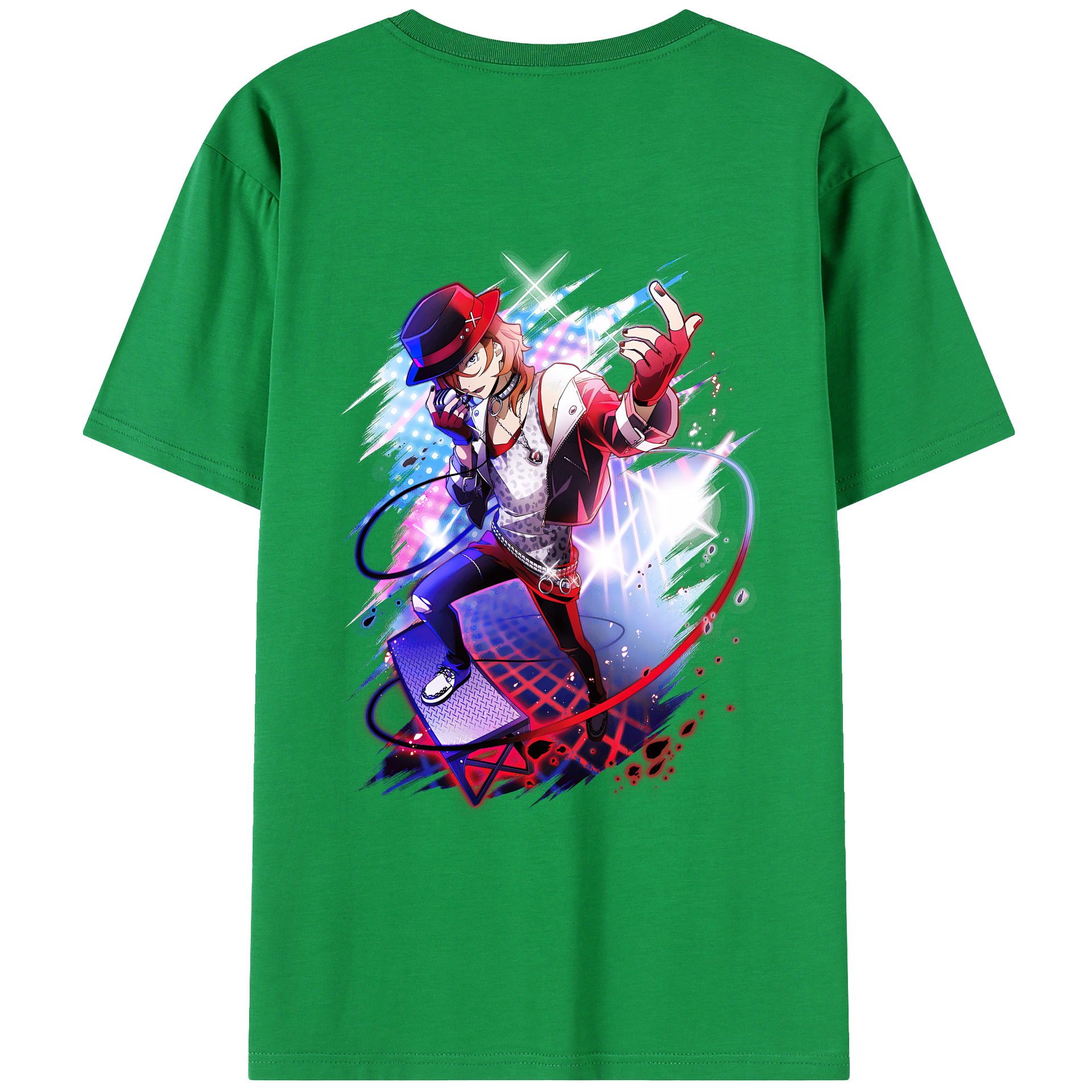 （画像用） 文豪ストレイドッグス Bungo Stray Dogs 綿100％ メンズ半袖Tシャツ（バックプリント） 通気性