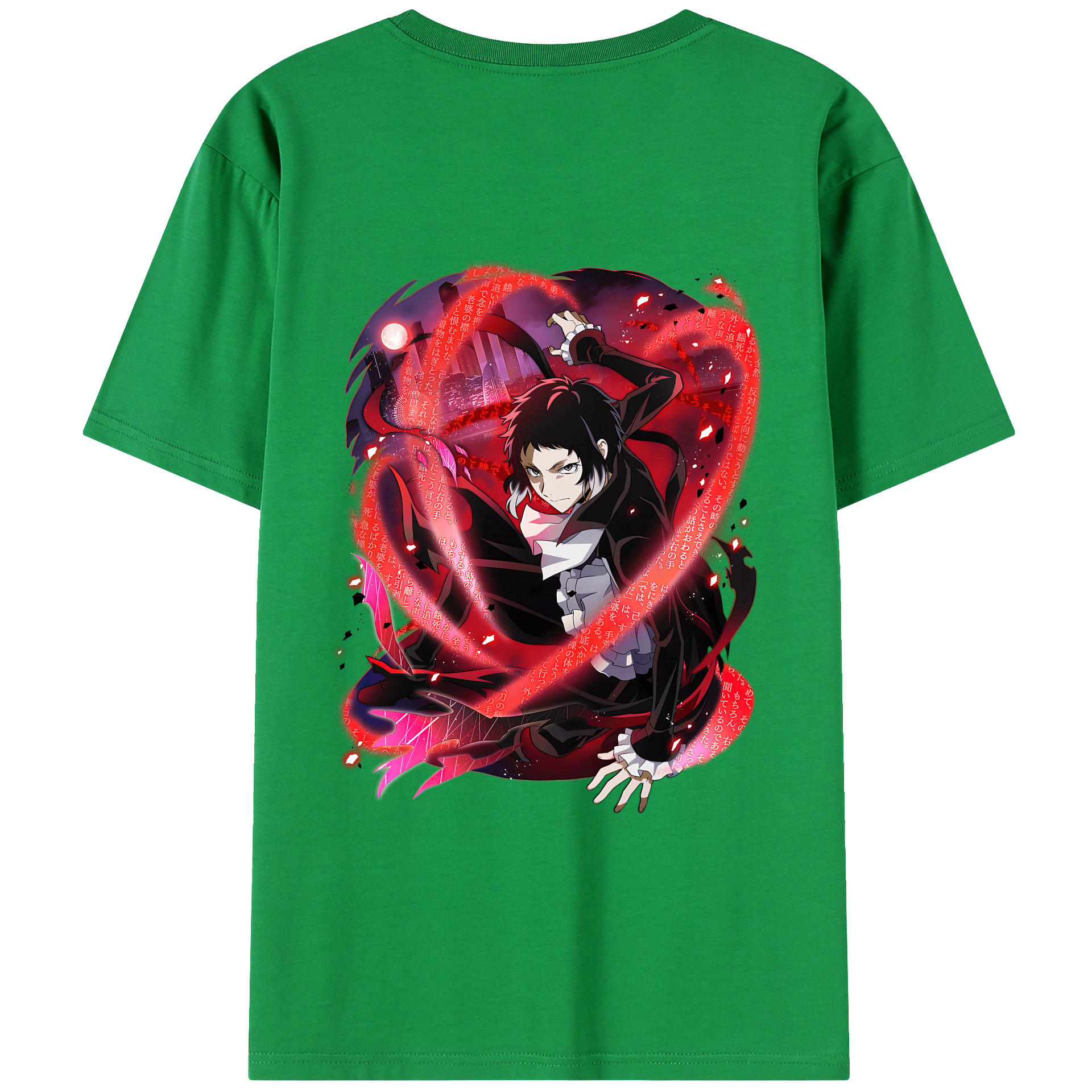 （画像用） 文豪ストレイドッグス Bungo Stray Dogs 綿100％ メンズ半袖Tシャツ（バックプリント） 通気性