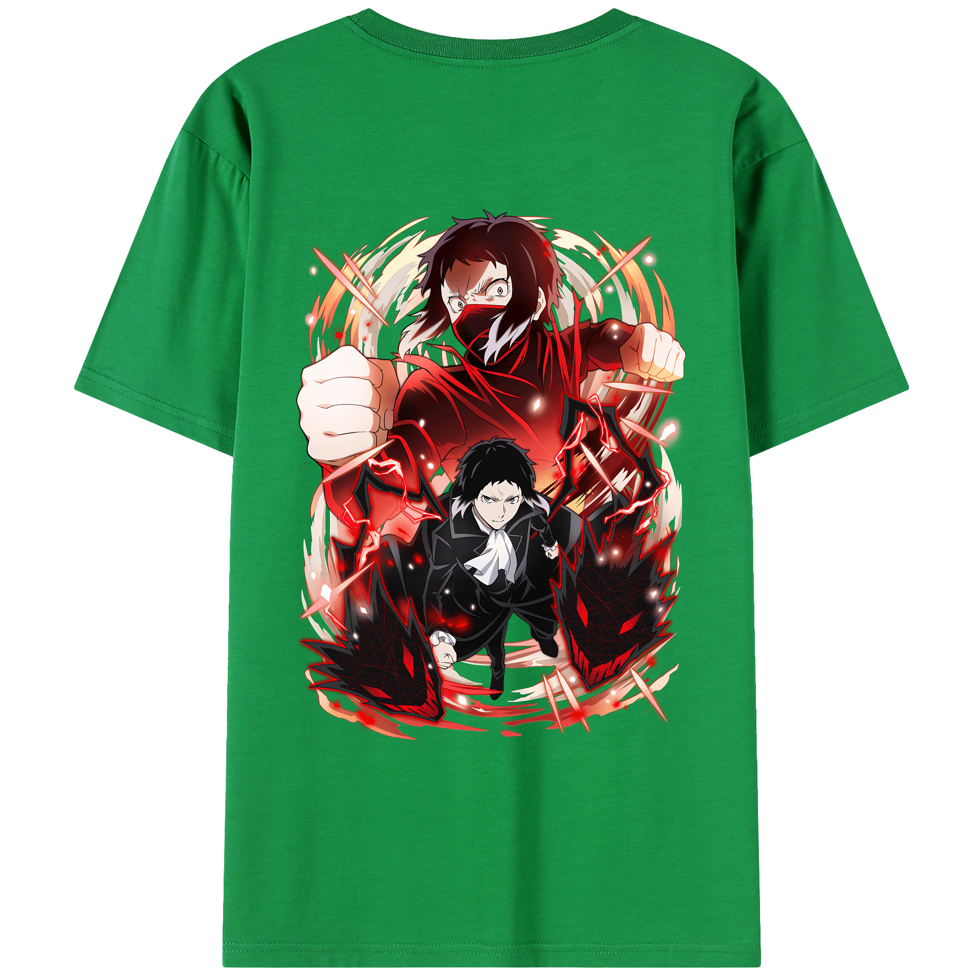 （画像用） 文豪ストレイドッグス Bungo Stray Dogs 綿100％ メンズ半袖Tシャツ（バックプリント） 通気性