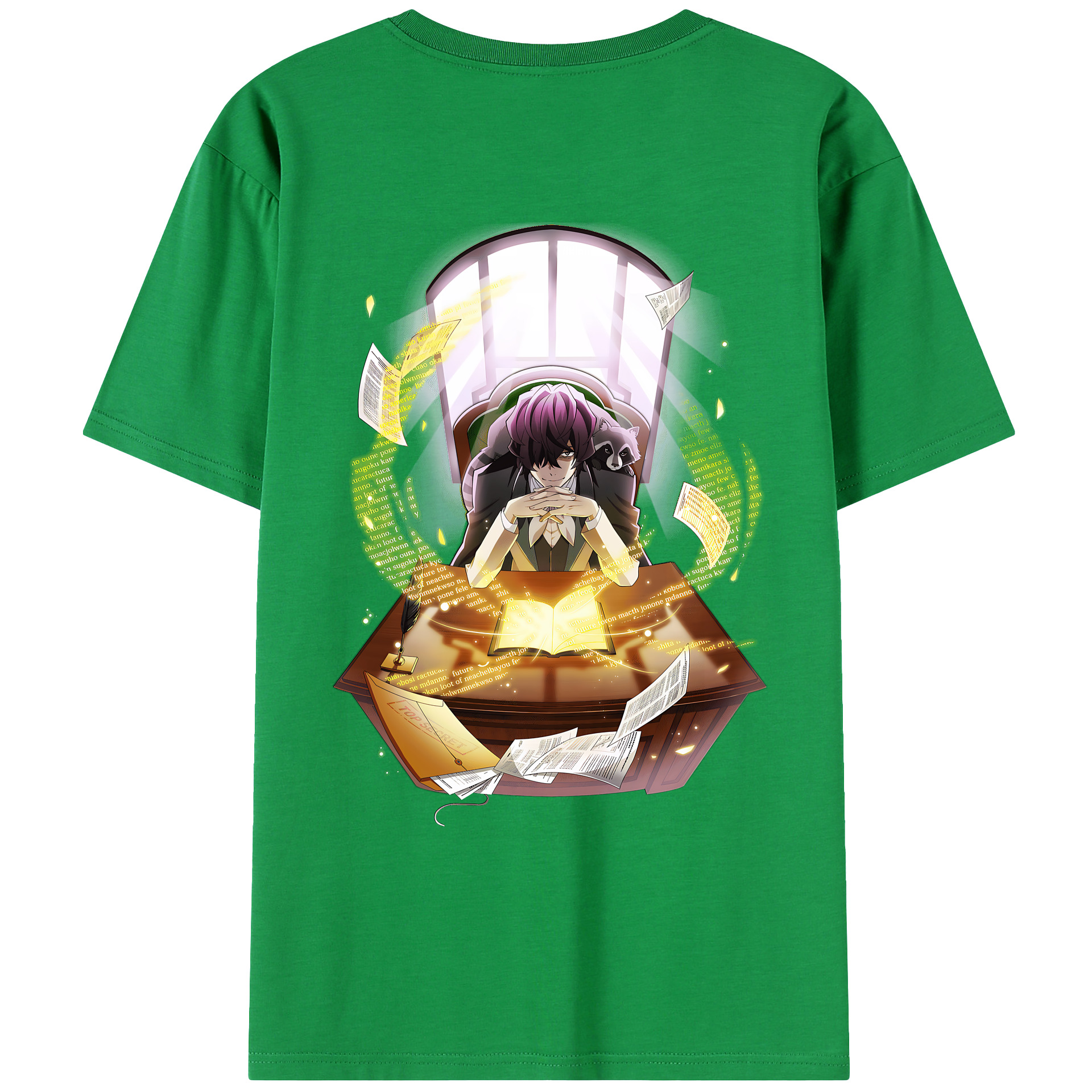 （画像用） 文豪ストレイドッグス Bungo Stray Dogs 綿100％ メンズ半袖Tシャツ（バックプリント） 通気性