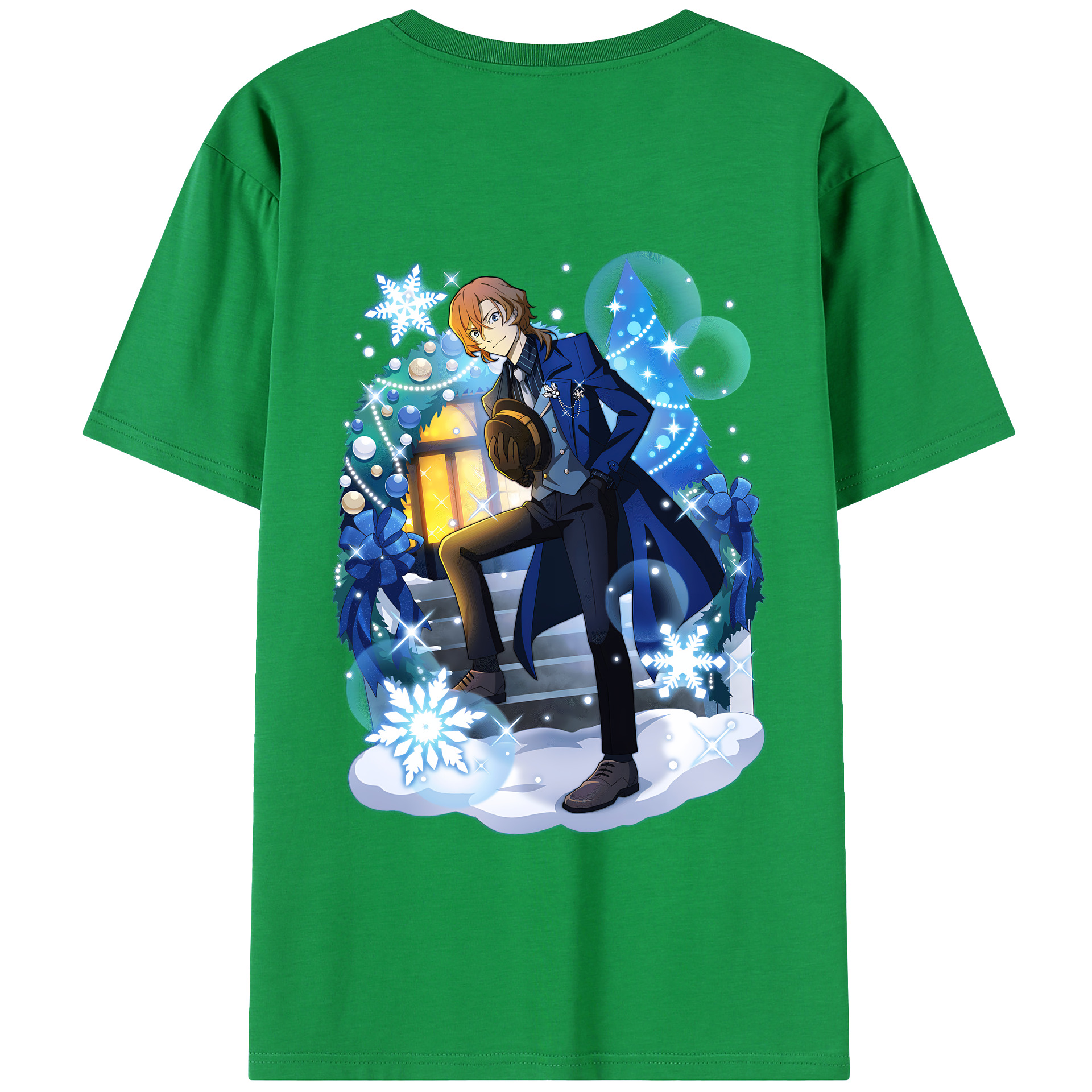 （画像用） 文豪ストレイドッグス Bungo Stray Dogs 綿100％ メンズ半袖Tシャツ（バックプリント） 通気性