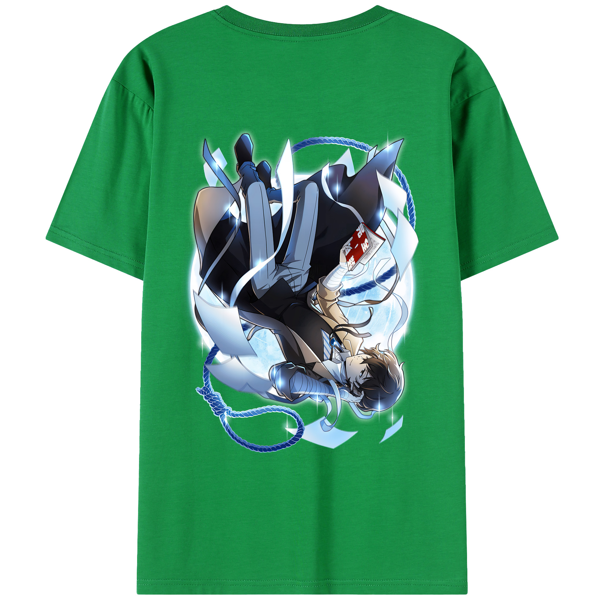 （画像用） 文豪ストレイドッグス Bungo Stray Dogs 綿100％ メンズ半袖Tシャツ（バックプリント） 通気性