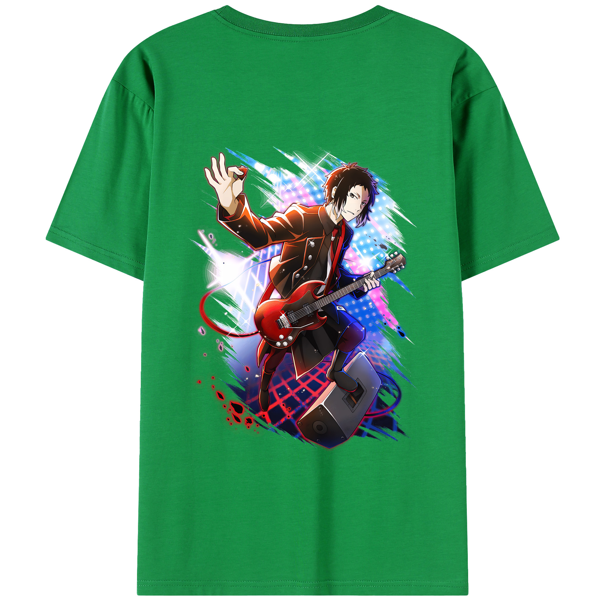 （画像用） 文豪ストレイドッグス Bungo Stray Dogs 綿100％ メンズ半袖Tシャツ（バックプリント） 通気性