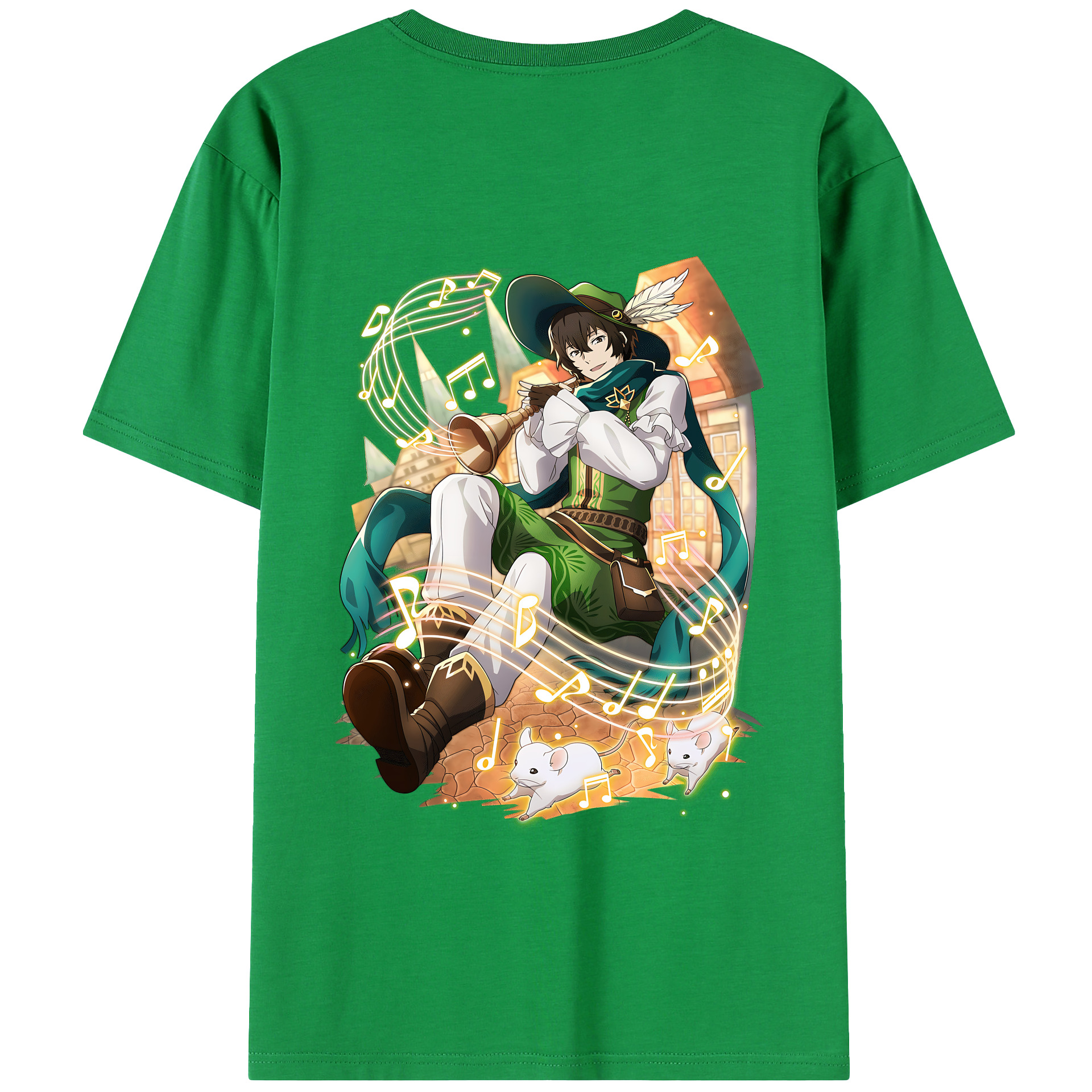 （画像用） 文豪ストレイドッグス Bungo Stray Dogs 綿100％ メンズ半袖Tシャツ（バックプリント） 通気性