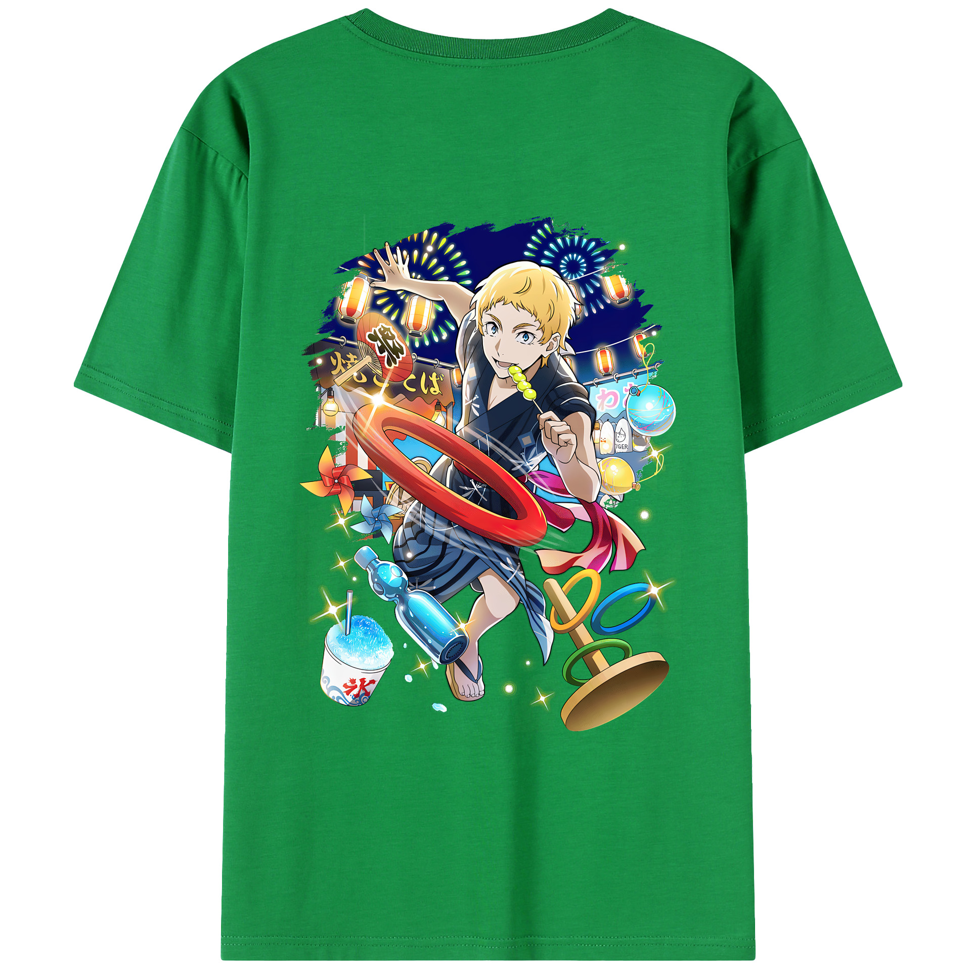 （画像用） 文豪ストレイドッグス Bungo Stray Dogs 綿100％ メンズ半袖Tシャツ（バックプリント） 通気性