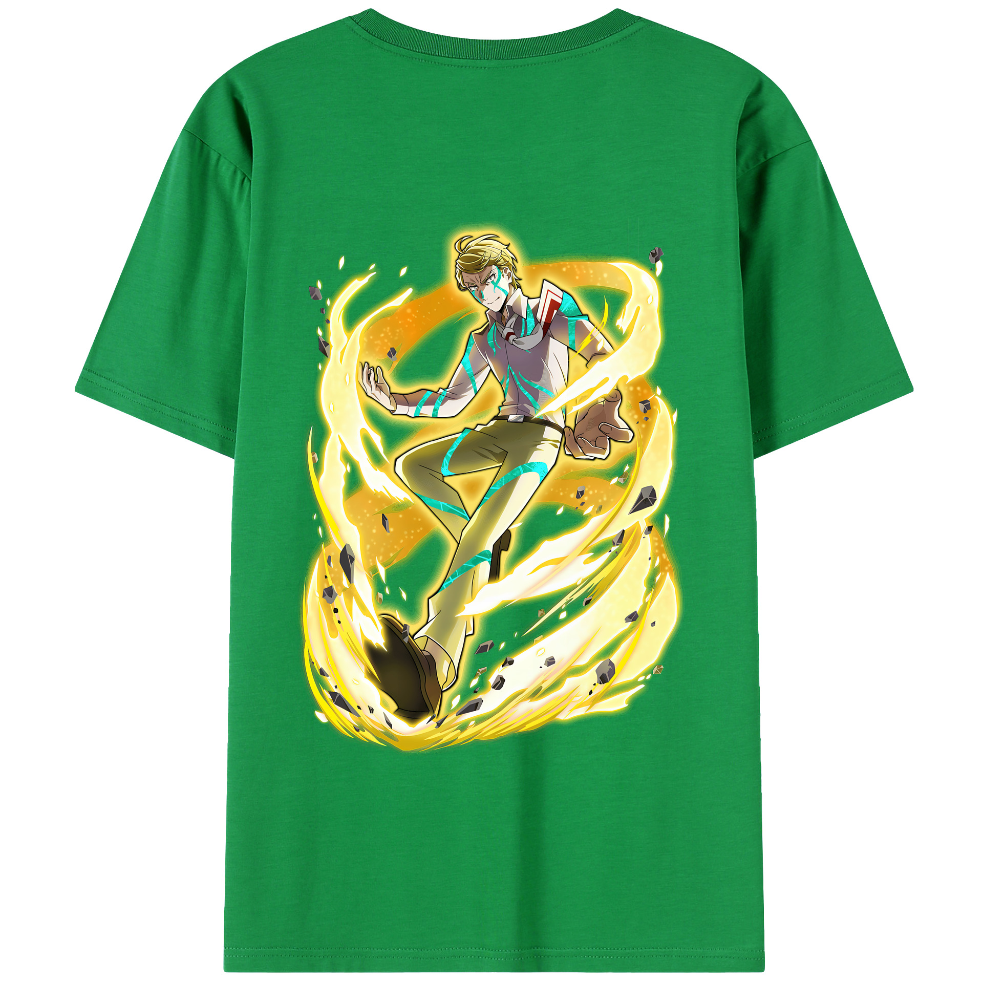 （画像用） 文豪ストレイドッグス Bungo Stray Dogs 綿100％ メンズ半袖Tシャツ（バックプリント） 通気性