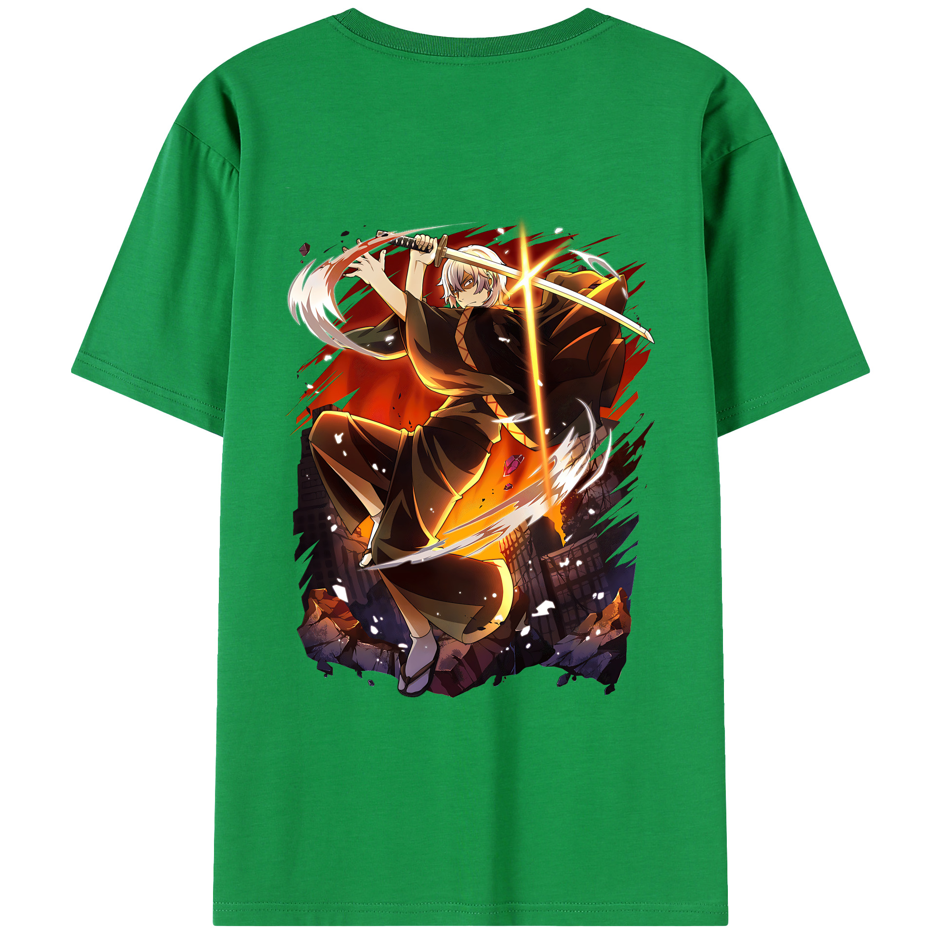（画像用） 文豪ストレイドッグス Bungo Stray Dogs 綿100％ メンズ半袖Tシャツ（バックプリント） 通気性