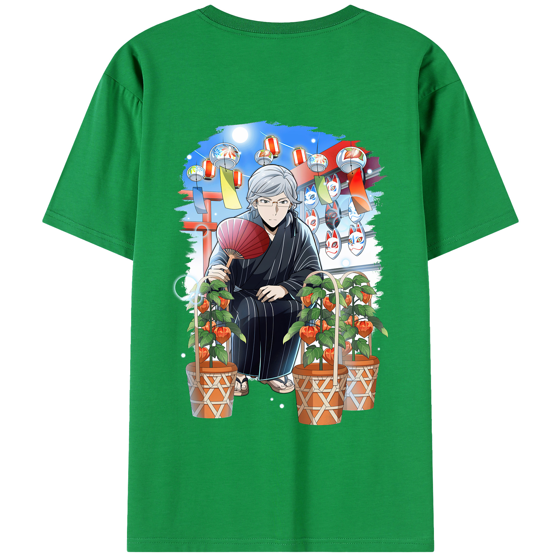 （画像用） 文豪ストレイドッグス Bungo Stray Dogs 綿100％ メンズ半袖Tシャツ（バックプリント） 通気性