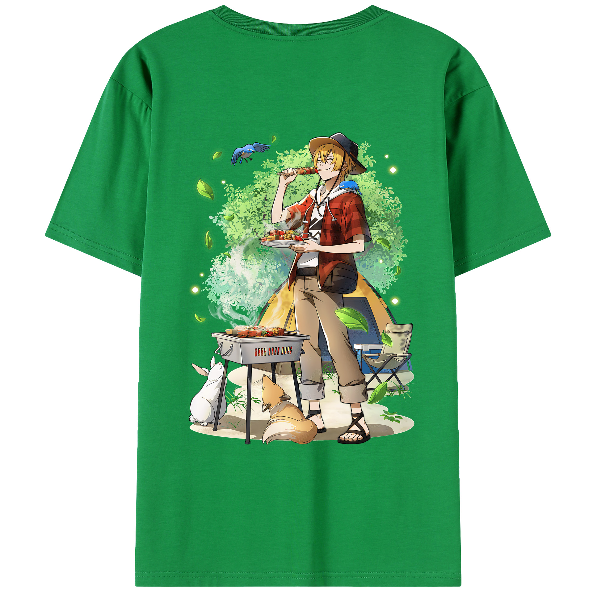 （画像用） 文豪ストレイドッグス Bungo Stray Dogs 綿100％ メンズ半袖Tシャツ（バックプリント） 通気性