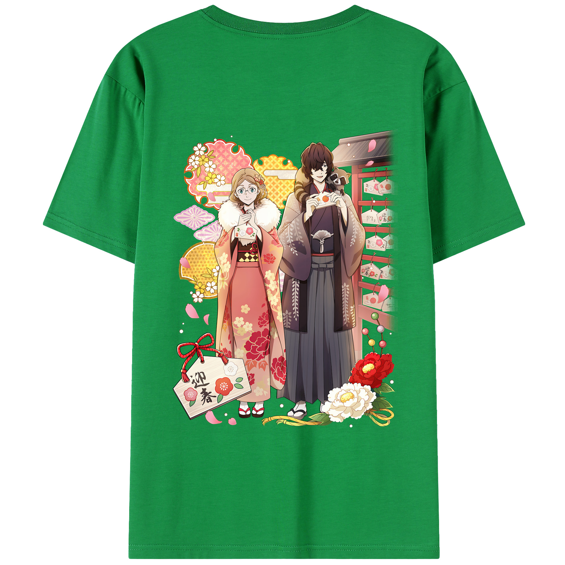 （画像用） 文豪ストレイドッグス Bungo Stray Dogs 綿100％ メンズ半袖Tシャツ（バックプリント） 通気性