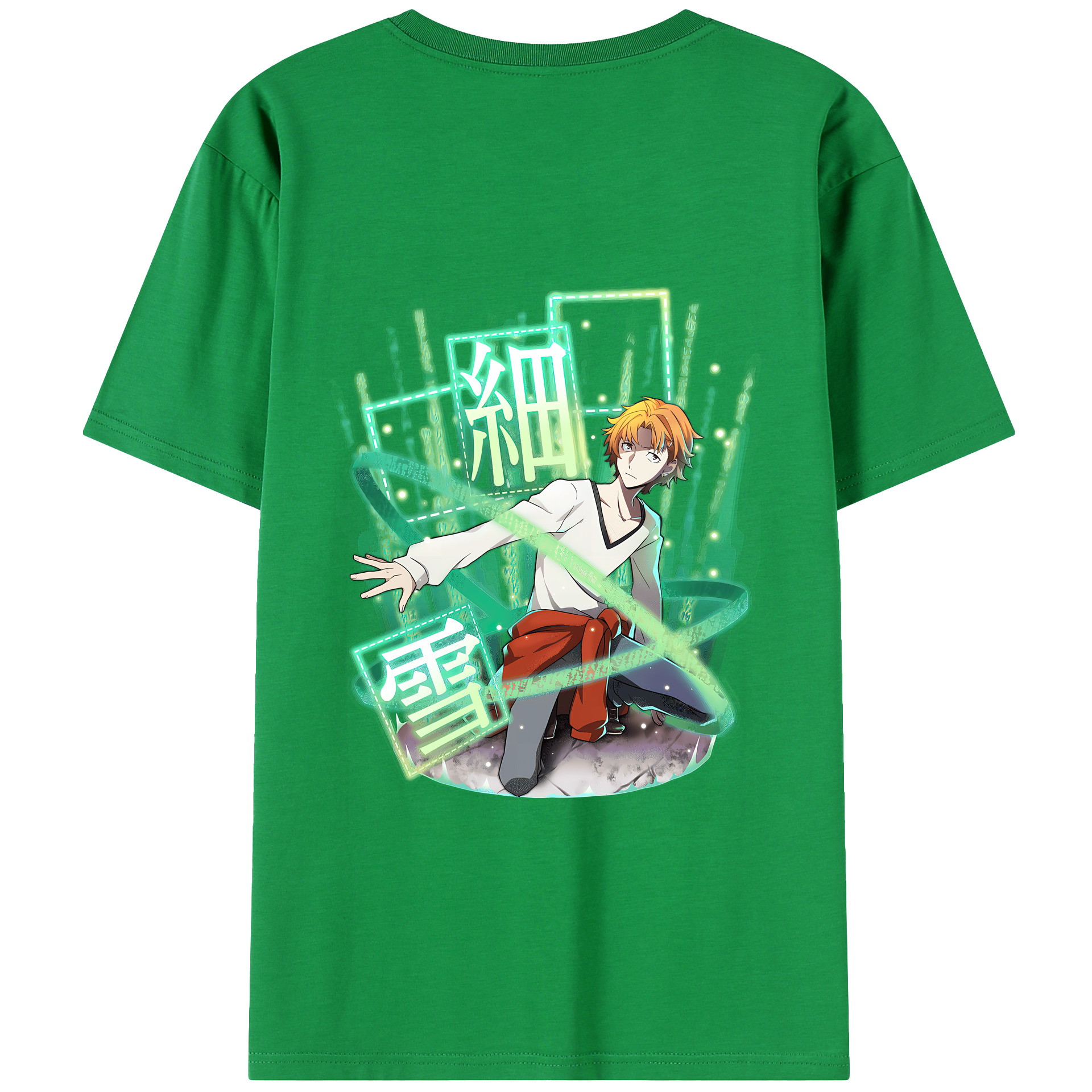 （画像用） 文豪ストレイドッグス Bungo Stray Dogs 綿100％ メンズ半袖Tシャツ（バックプリント） 通気性