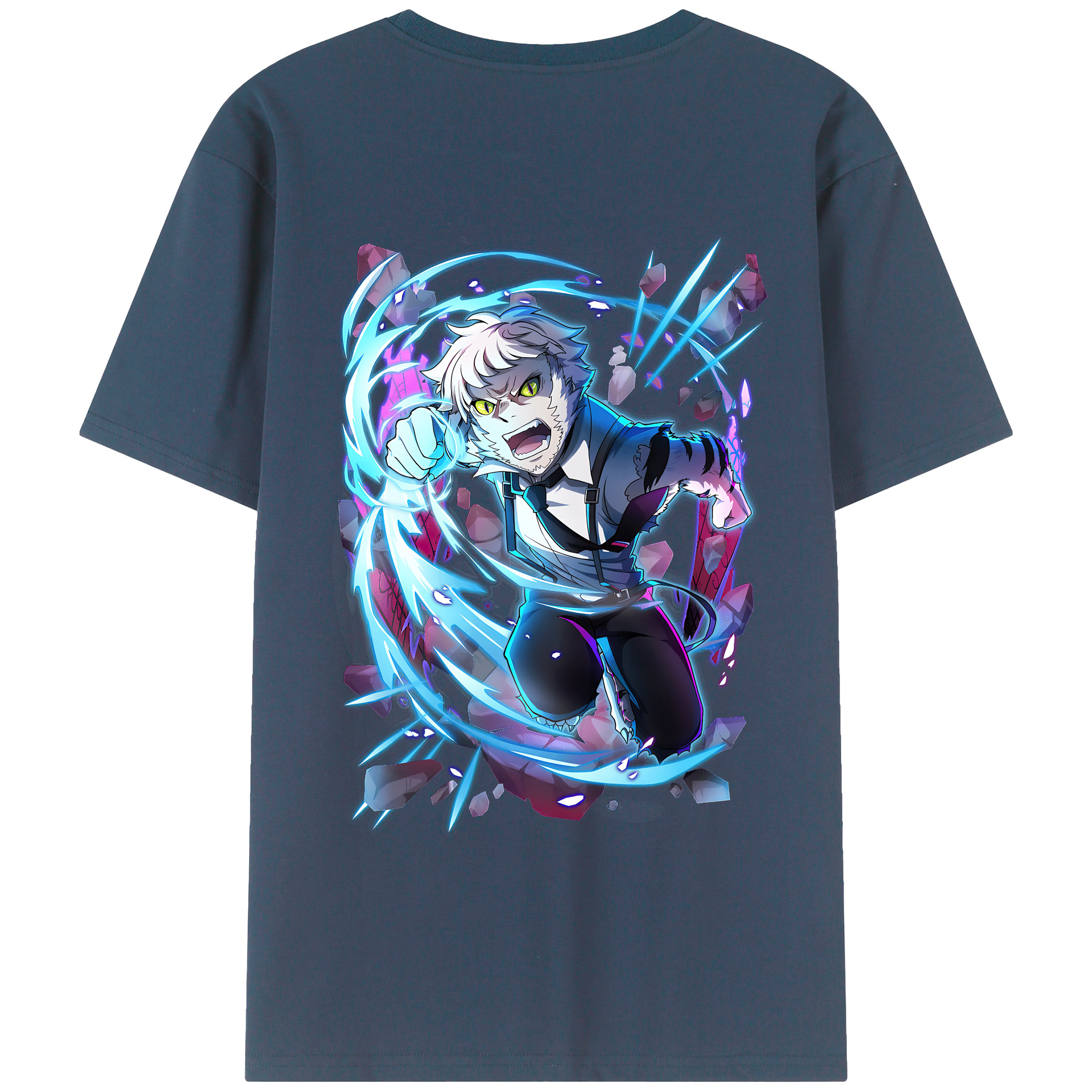 （画像用） 文豪ストレイドッグス Bungo Stray Dogs 綿100％ メンズ半袖Tシャツ（バックプリント） 通気性
