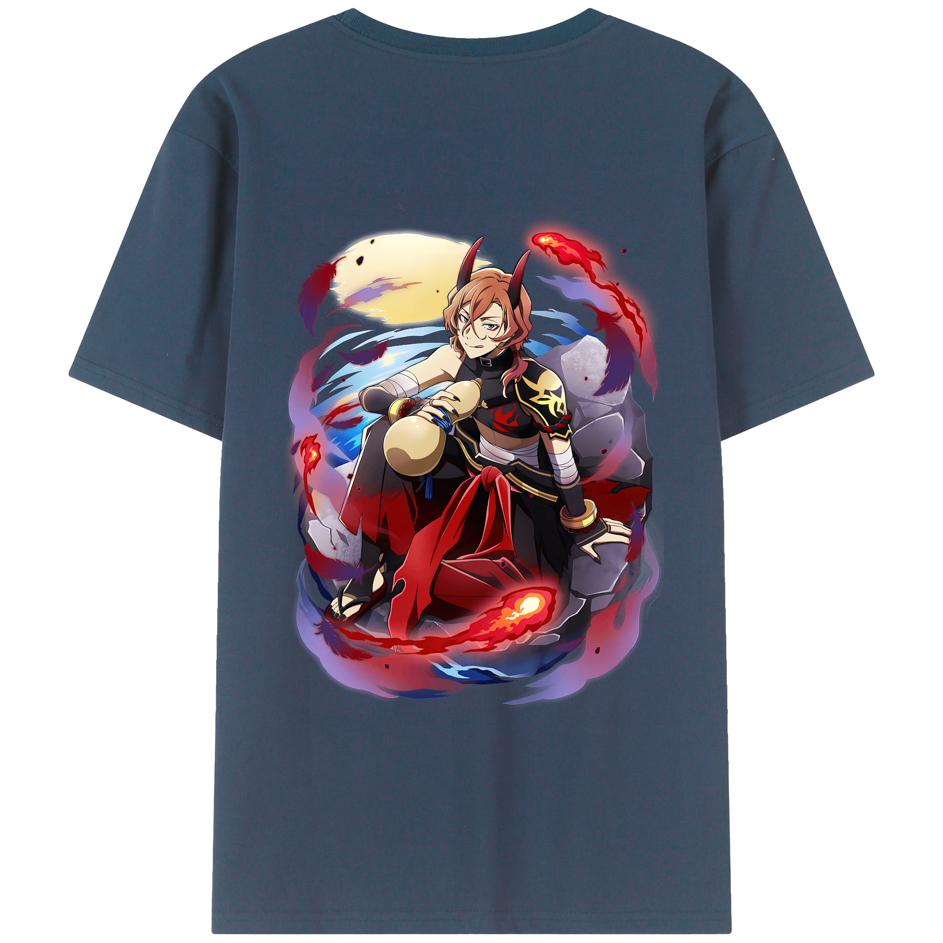（画像用） 文豪ストレイドッグス Bungo Stray Dogs 綿100％ メンズ半袖Tシャツ（バックプリント） 通気性