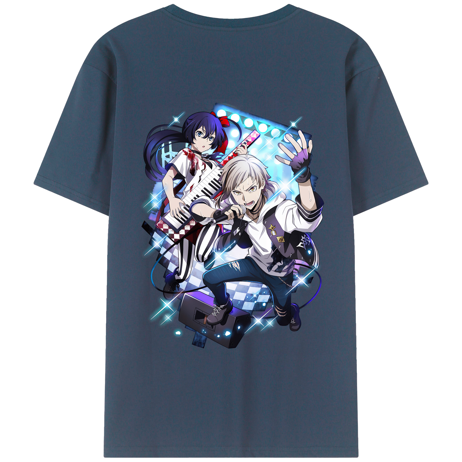 （画像用） 文豪ストレイドッグス Bungo Stray Dogs 綿100％ メンズ半袖Tシャツ（バックプリント） 通気性