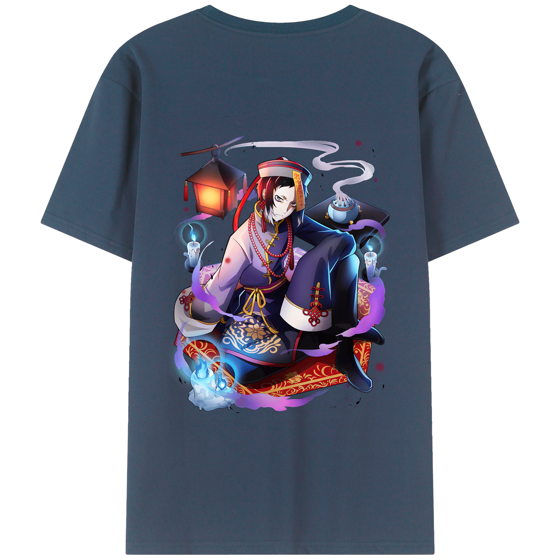 （画像用） 文豪ストレイドッグス Bungo Stray Dogs 綿100％ メンズ半袖Tシャツ（バックプリント） 通気性