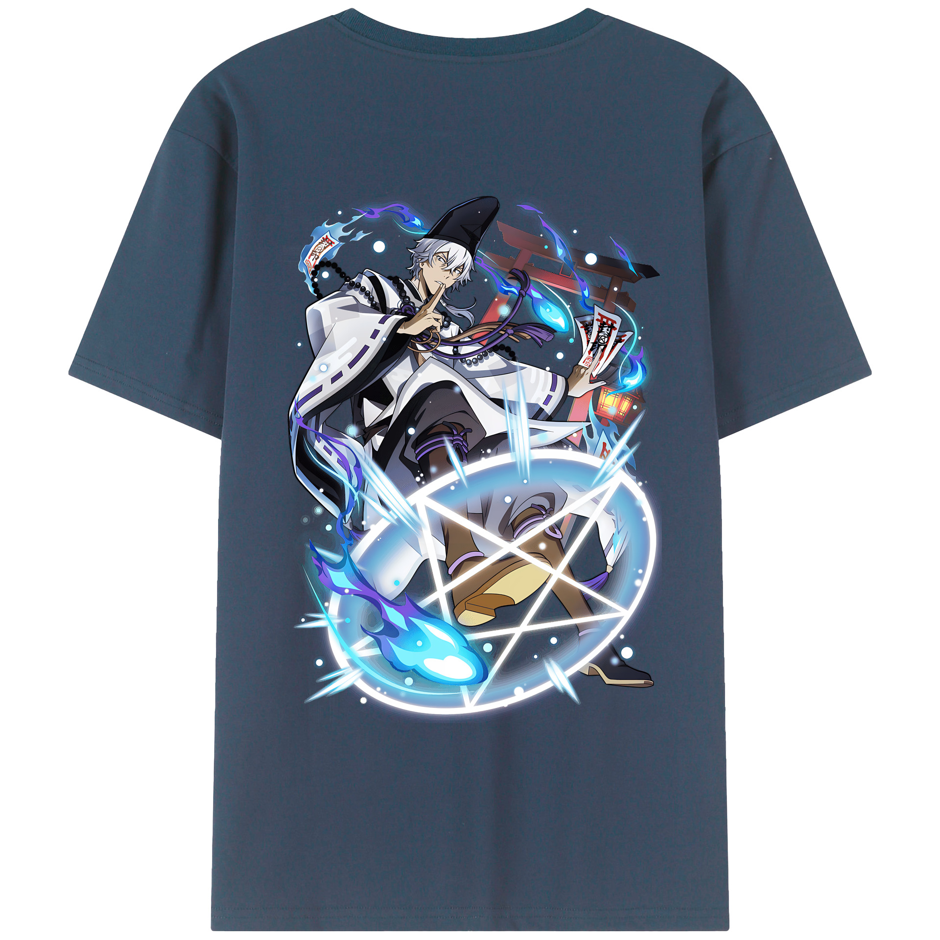 （画像用） 文豪ストレイドッグス Bungo Stray Dogs 綿100％ メンズ半袖Tシャツ（バックプリント） 通気性