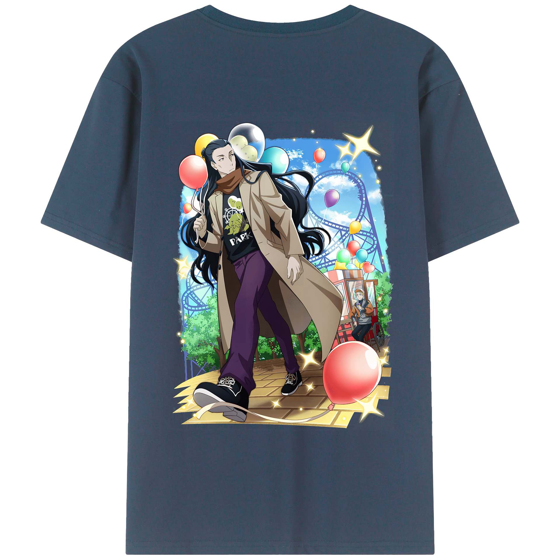 （画像用） 文豪ストレイドッグス Bungo Stray Dogs 綿100％ メンズ半袖Tシャツ（バックプリント） 通気性