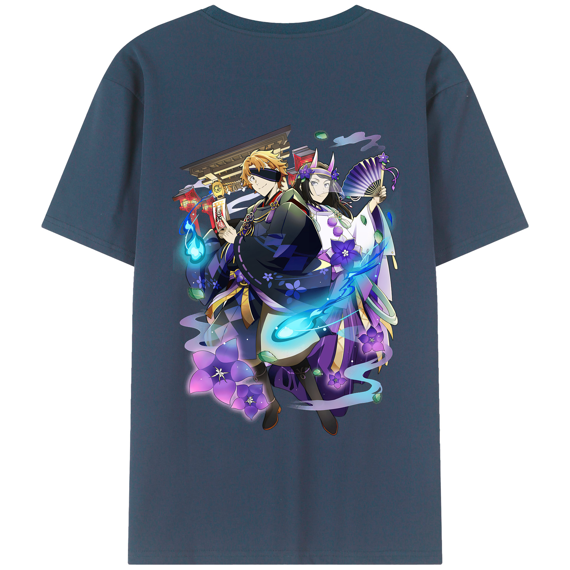 （画像用） 文豪ストレイドッグス Bungo Stray Dogs 綿100％ メンズ半袖Tシャツ（バックプリント） 通気性