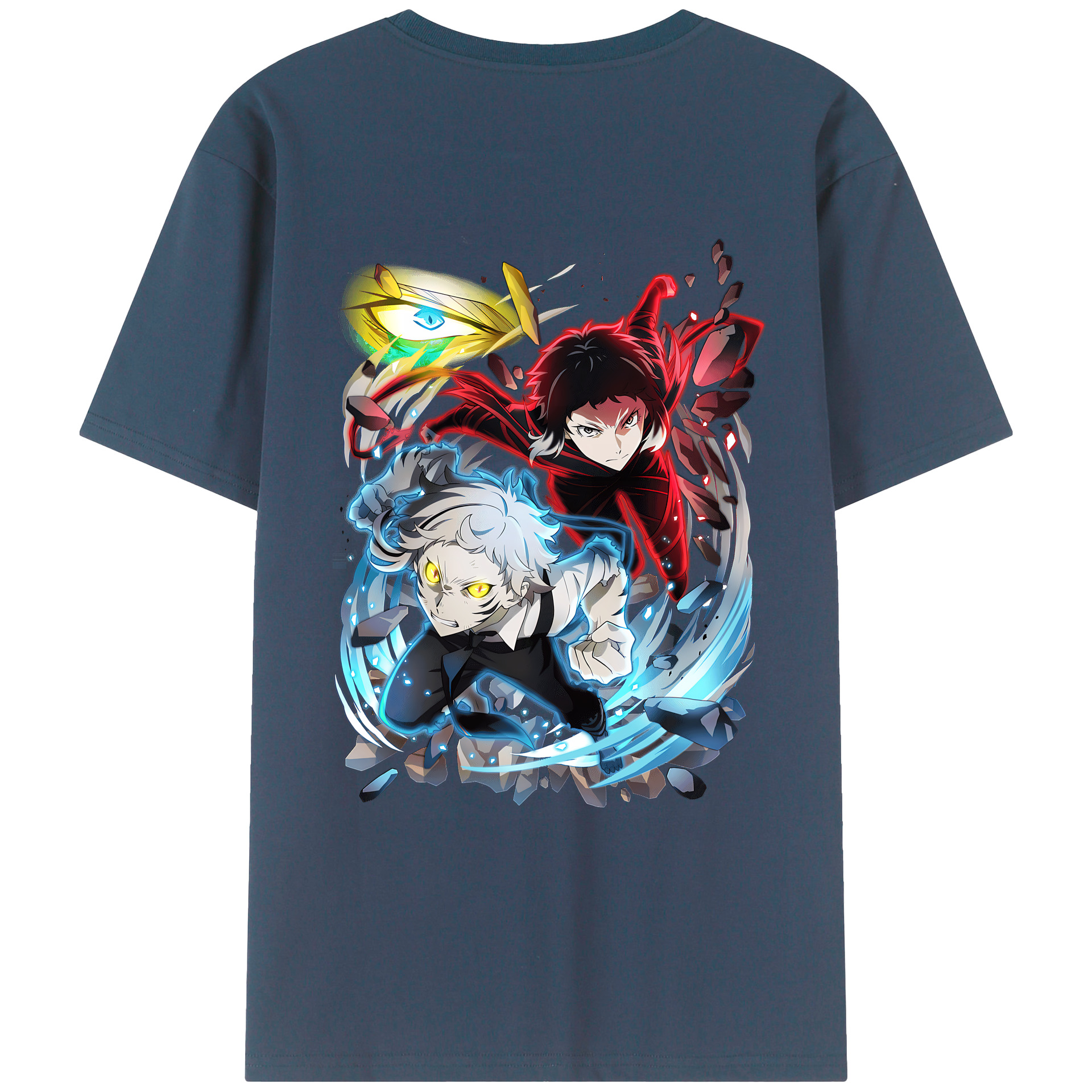 （画像用） 文豪ストレイドッグス Bungo Stray Dogs 綿100％ メンズ半袖Tシャツ（バックプリント） 通気性