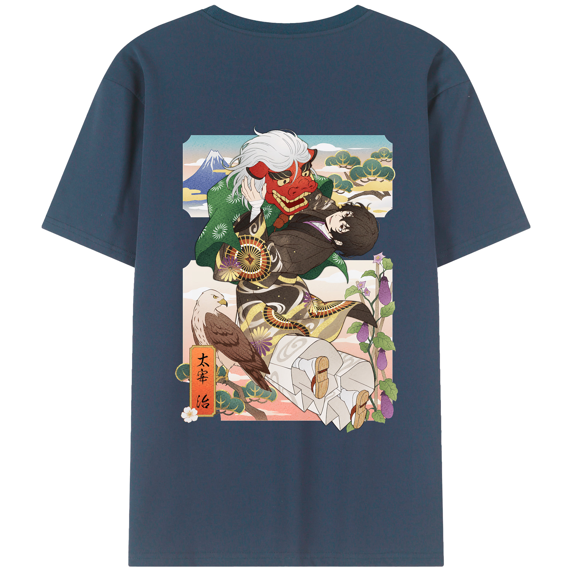 （画像用） 文豪ストレイドッグス Bungo Stray Dogs 綿100％ メンズ半袖Tシャツ（バックプリント） 通気性